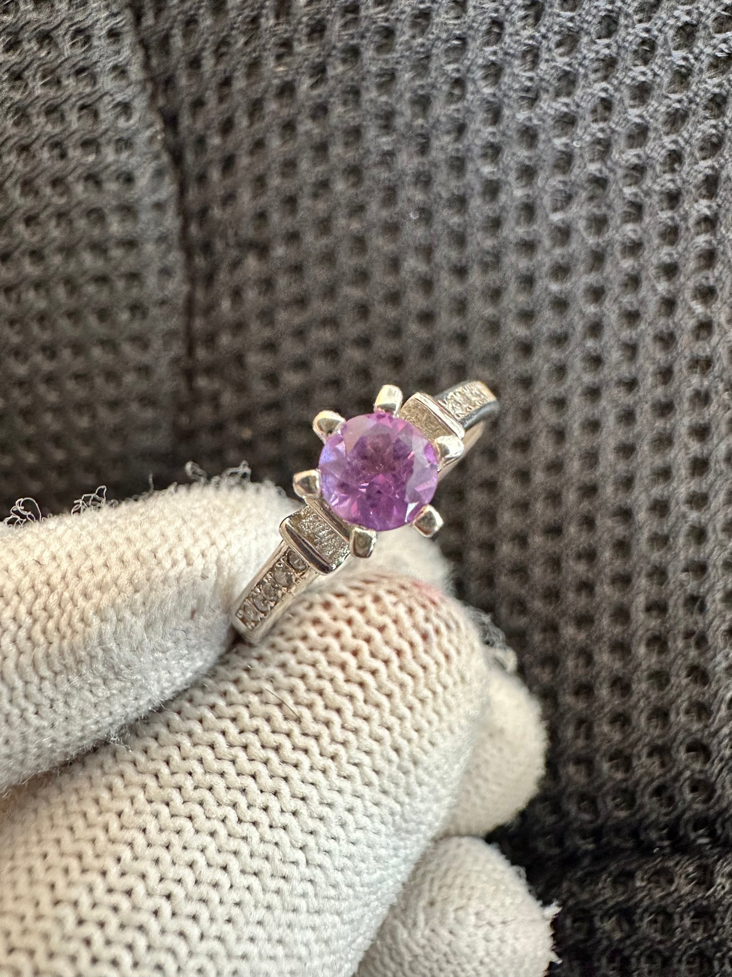 Statement Purple Amethyst Ring in Sterling Silver