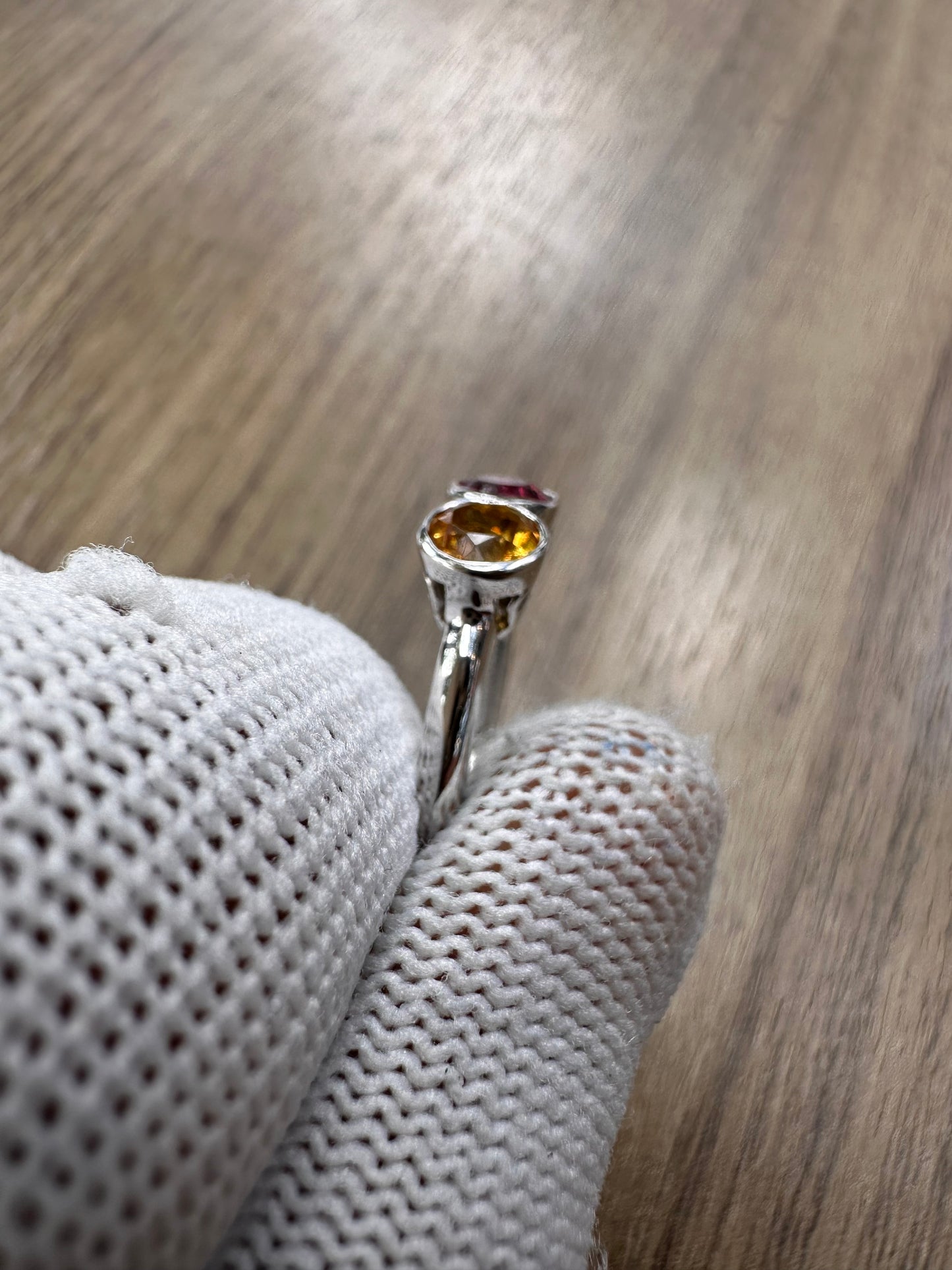 925 Sterling Silver Garnet and Citrine Duo Ring for Women – Vibrant Birthstone Jewelry for Strength and Joy