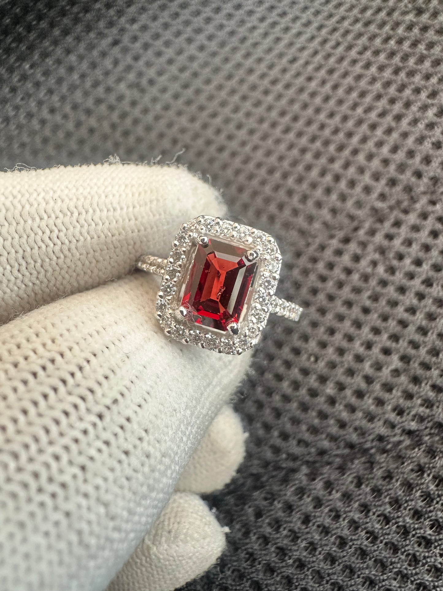 925 Sterling Silver Garnet Ring with Cubic Zirconia Accents – January Birthstone Elegance