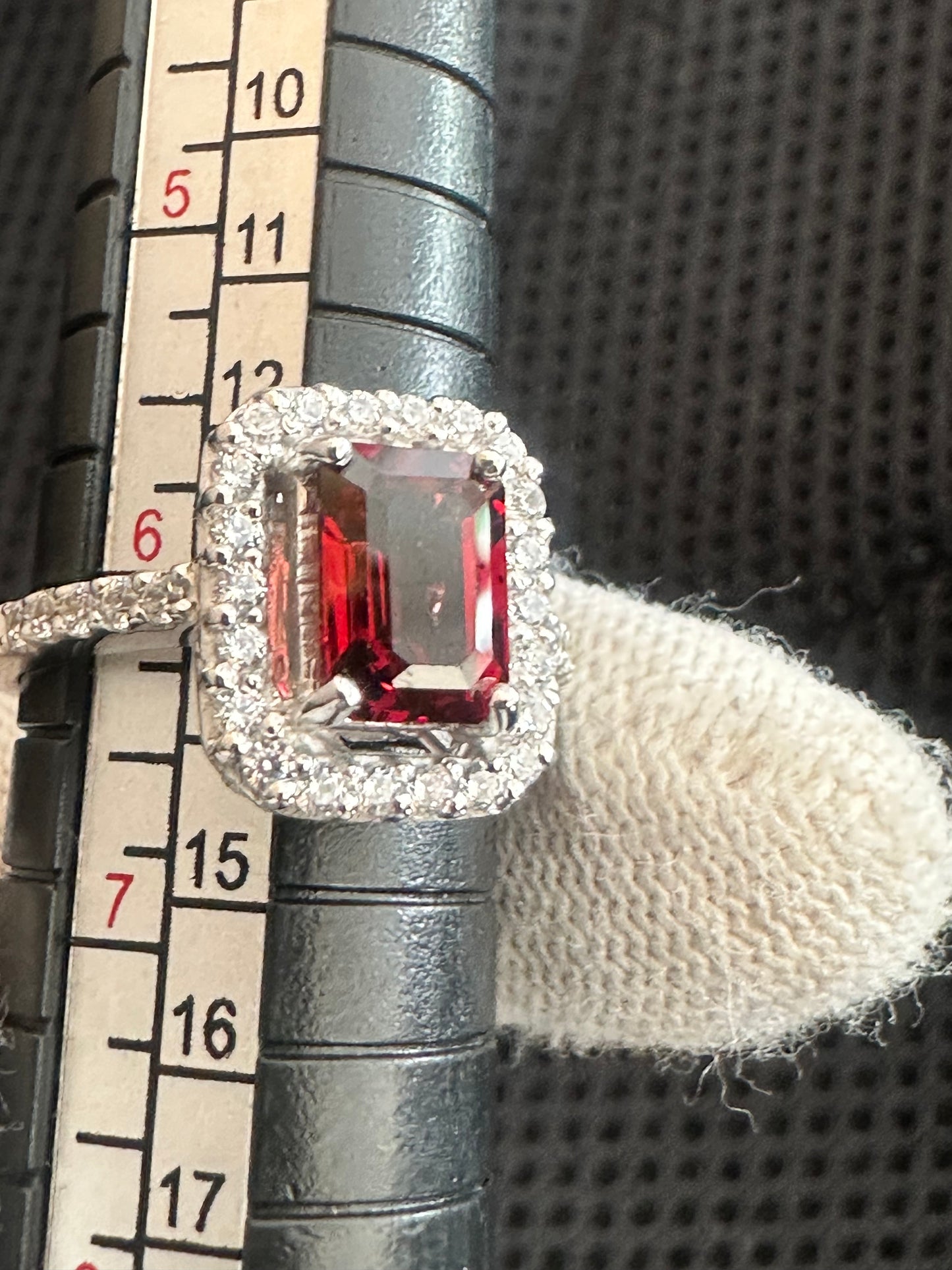 925 Sterling Silver Garnet Ring with Cubic Zirconia Accents – January Birthstone Elegance