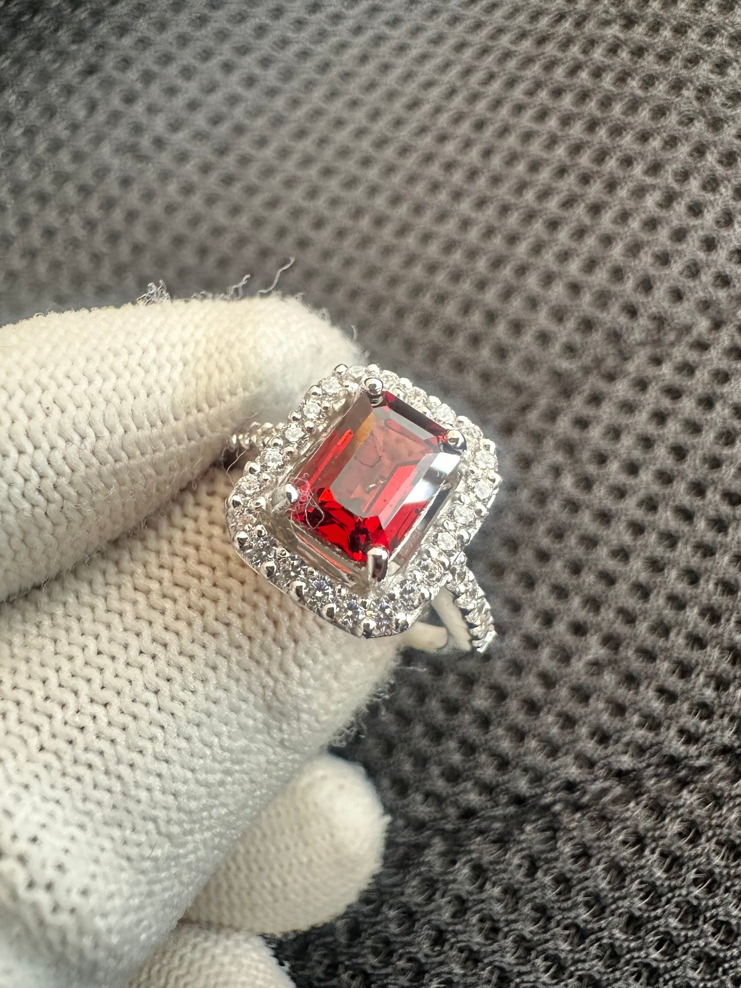 925 Sterling Silver Garnet Ring with Cubic Zirconia Accents – January Birthstone Elegance