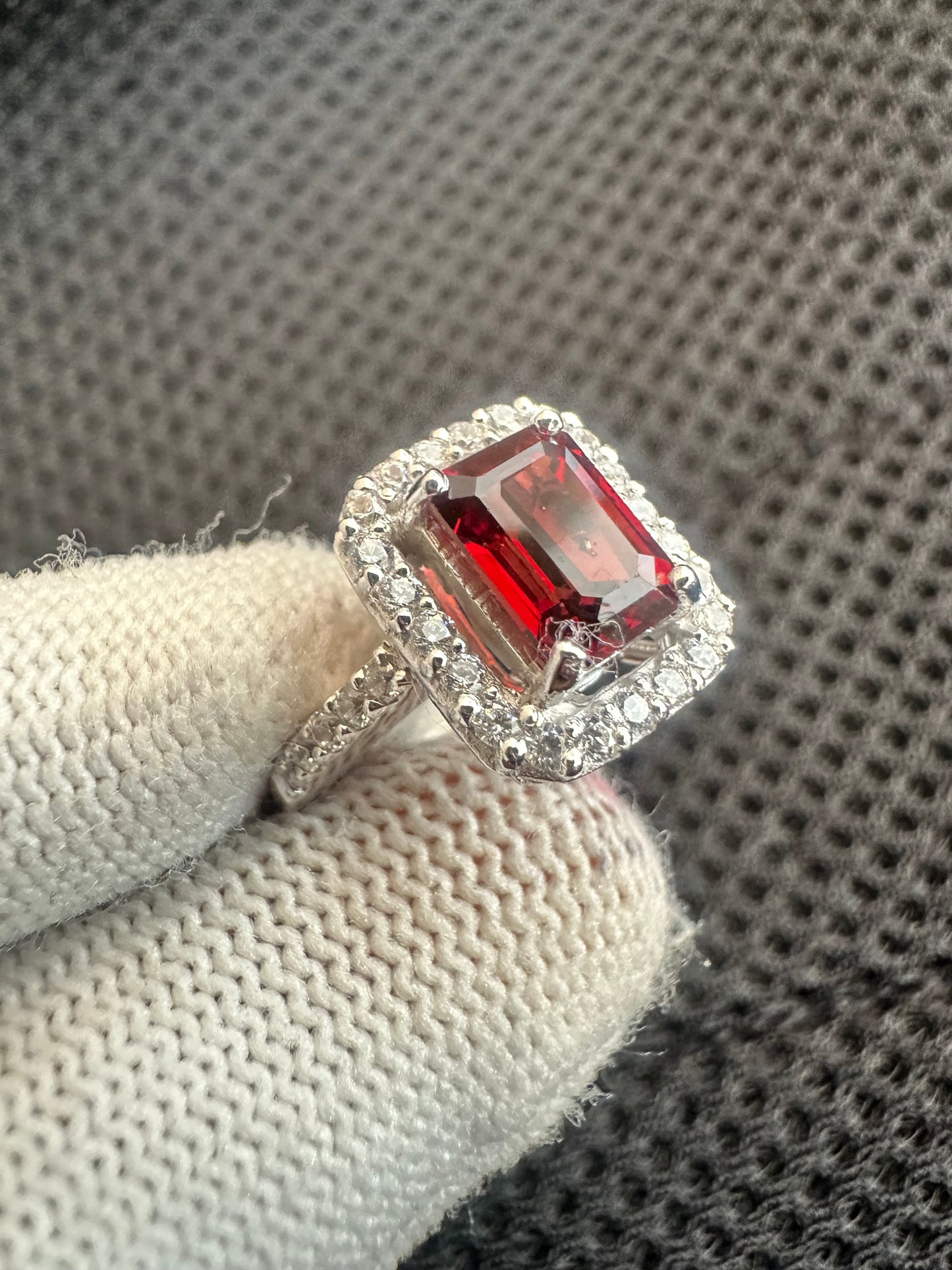 925 Sterling Silver Garnet Ring with Cubic Zirconia Accents – January Birthstone Elegance