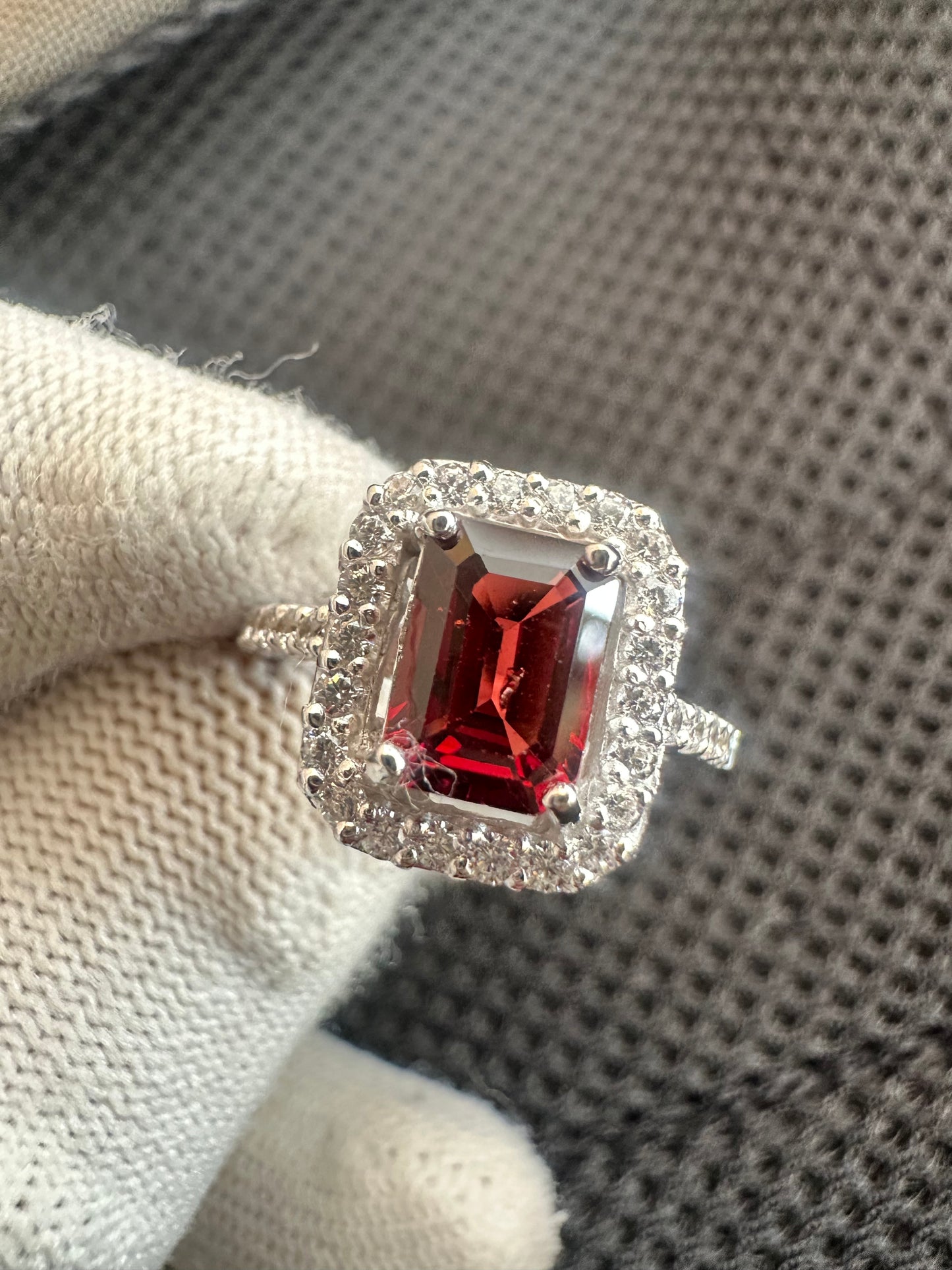 925 Sterling Silver Garnet Ring with Cubic Zirconia Accents – January Birthstone Elegance