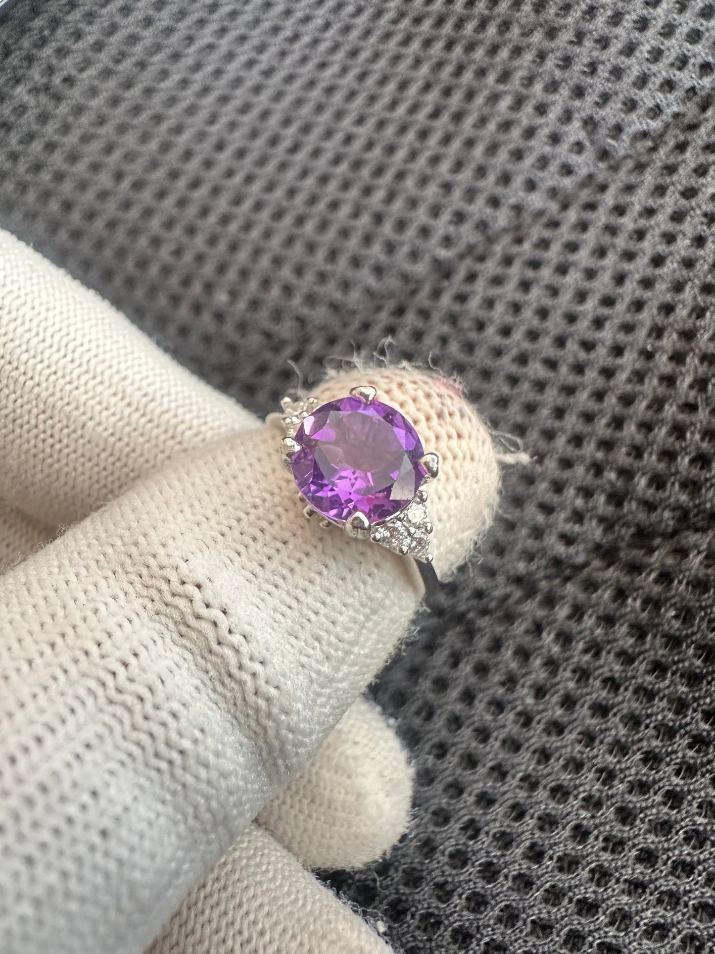 Amethyst Ring in 925 Silver with Cubic Zirconia Accents – February Birthstone Jewelry