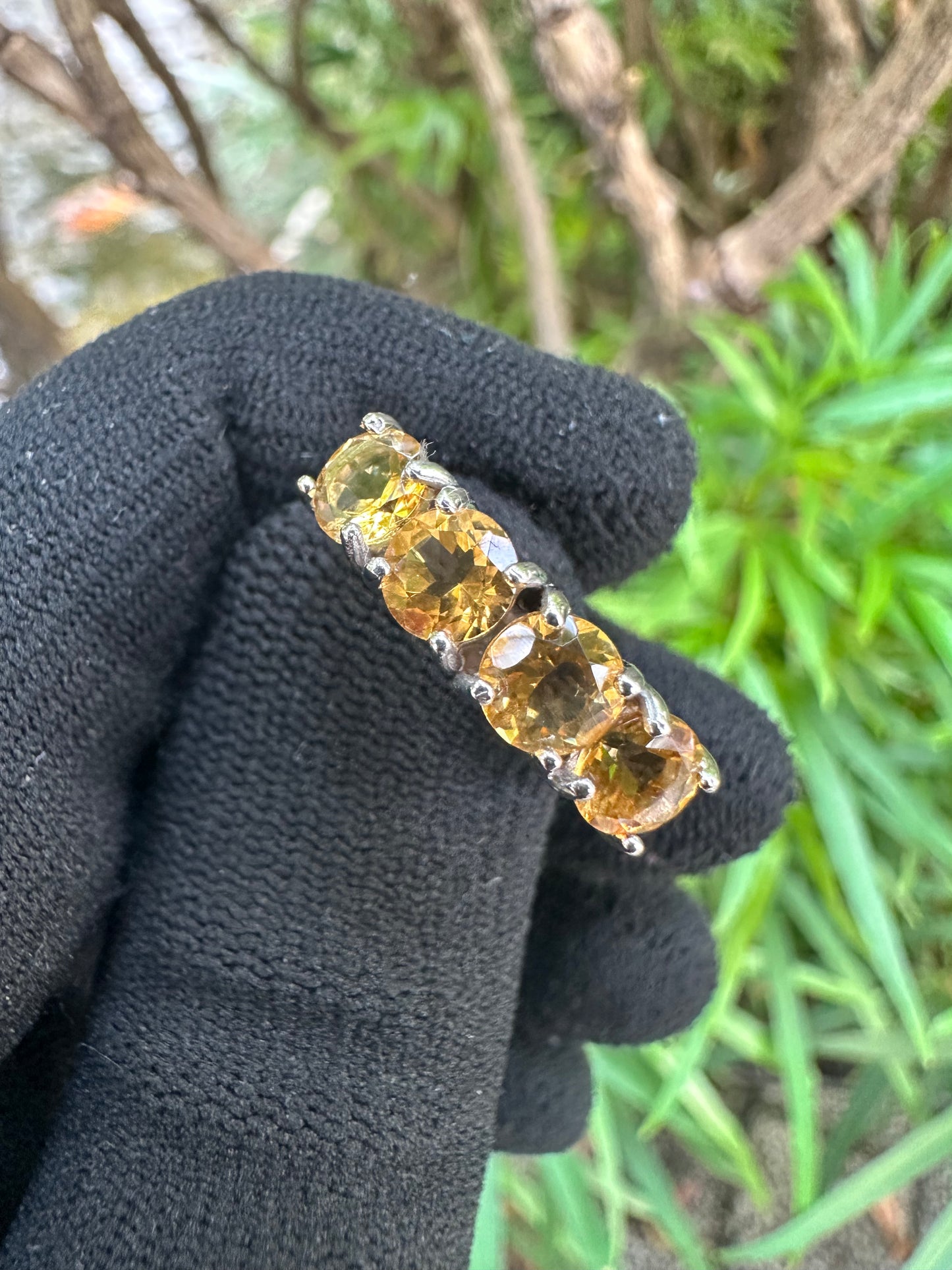 Shop this Half Eternity Citrine Ring for Women in S925 silver – November birthstone jewellery, elegant gift for her on birthdays, anniversaries & special occasions.