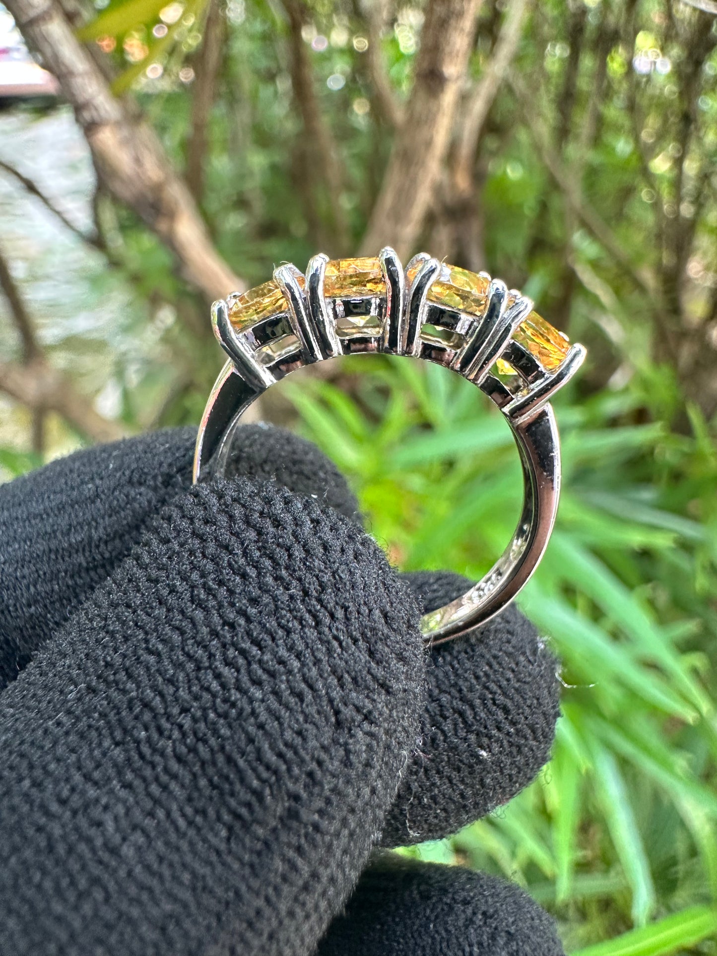 Shop this Half Eternity Citrine Ring for Women in S925 silver – November birthstone jewellery, elegant gift for her on birthdays, anniversaries & special occasions.