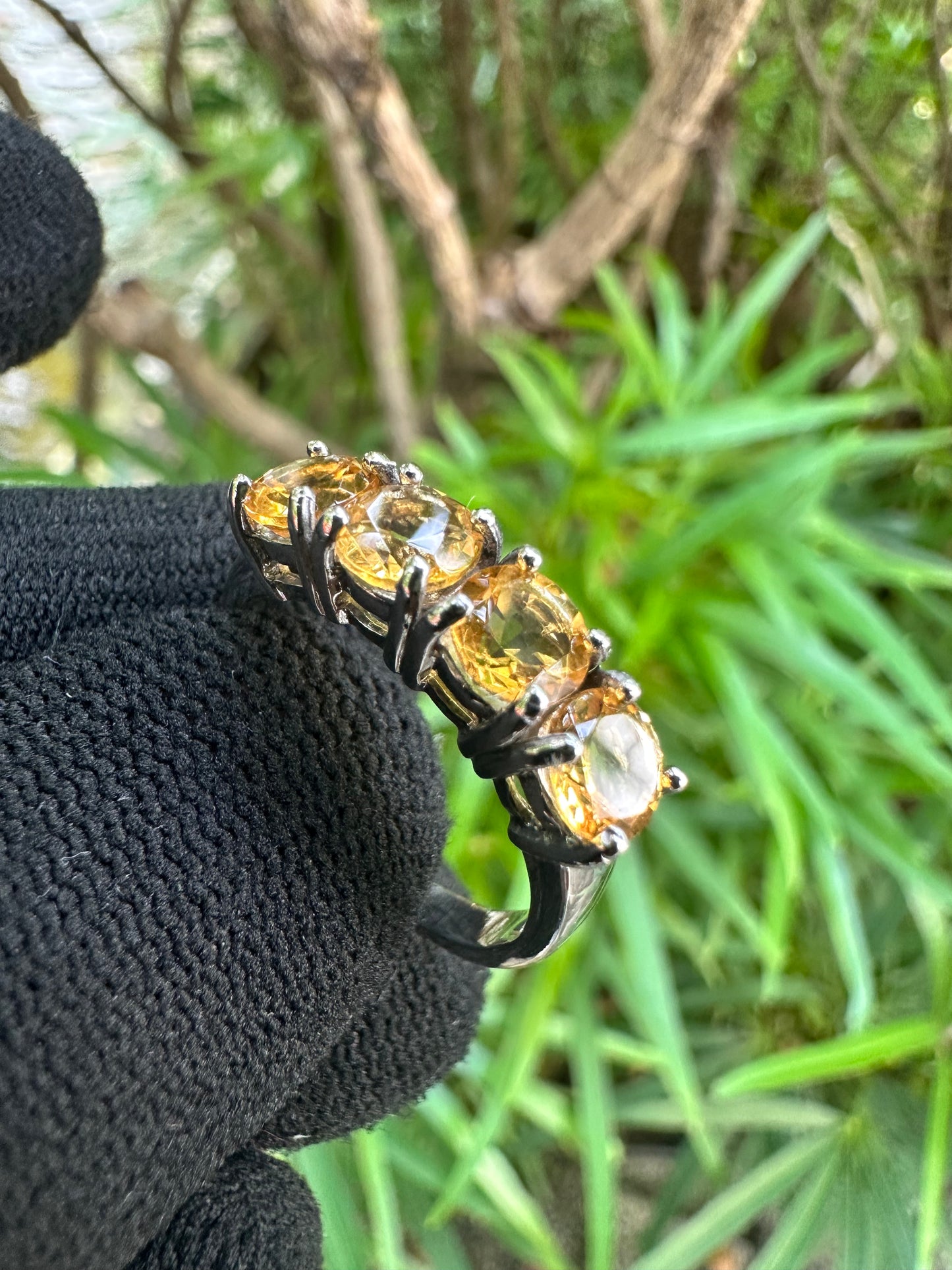 Shop this Half Eternity Citrine Ring for Women in S925 silver – November birthstone jewellery, elegant gift for her on birthdays, anniversaries & special occasions.