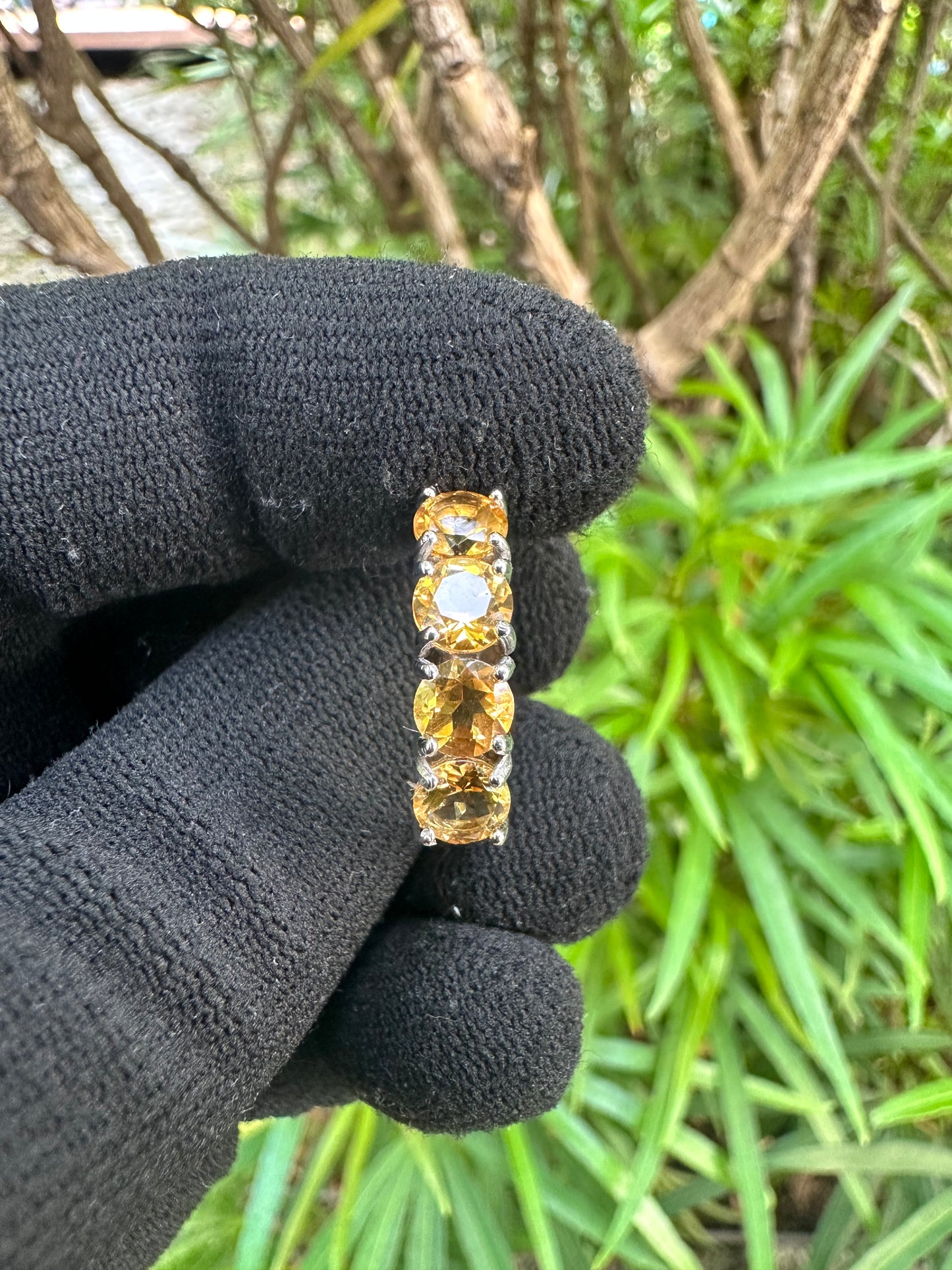 Shop this Half Eternity Citrine Ring for Women in S925 silver – November birthstone jewellery, elegant gift for her on birthdays, anniversaries & special occasions.