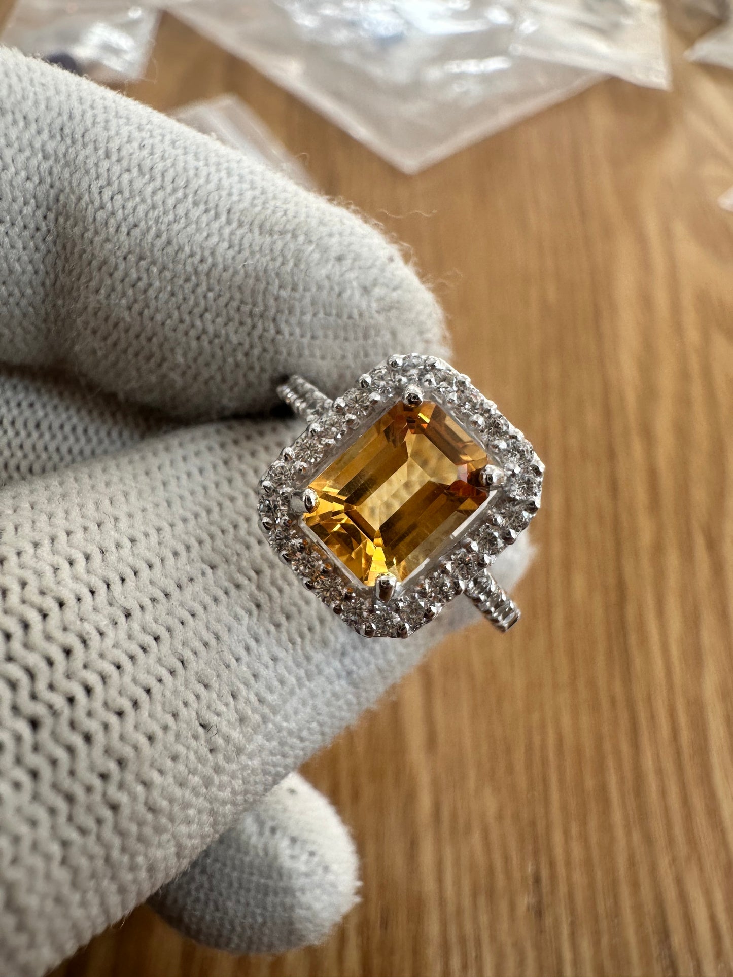 Elegant November Birthstone Citrine Ring in 925 Silver with Cubic Zirconia Accents