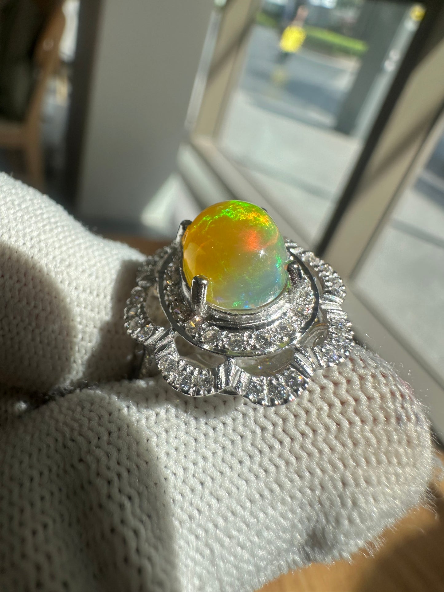 Opal Ring in 925 Silver – October Birthstone Jewelry – Elegant, Colorful, and Timeless
