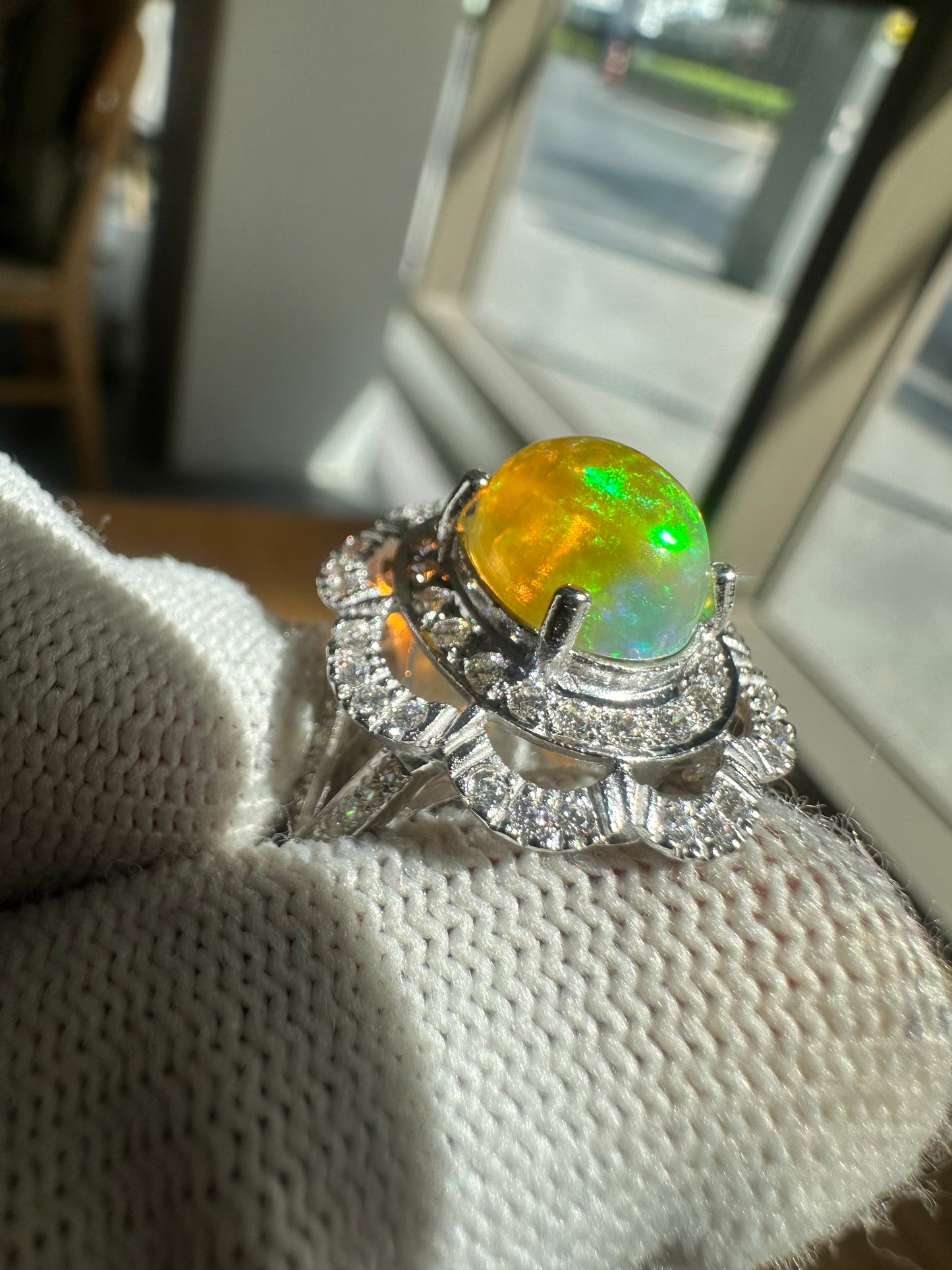 Opal Ring in 925 Silver – October Birthstone Jewelry – Elegant, Colorful, and Timeless