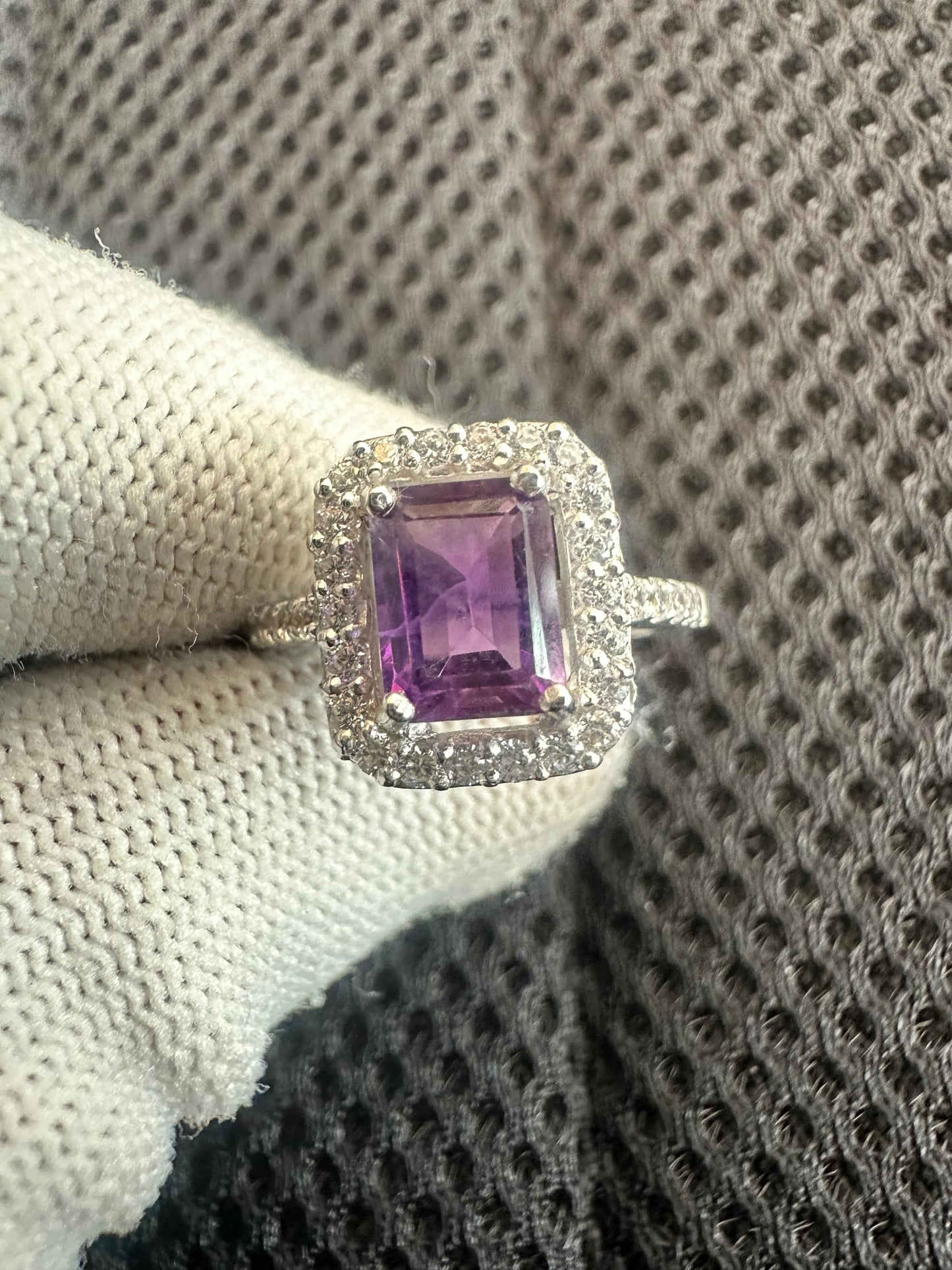 Amethyst Ring in 925 Silver with Cubic Zirconia Accents – February Birthstone Jewelry
