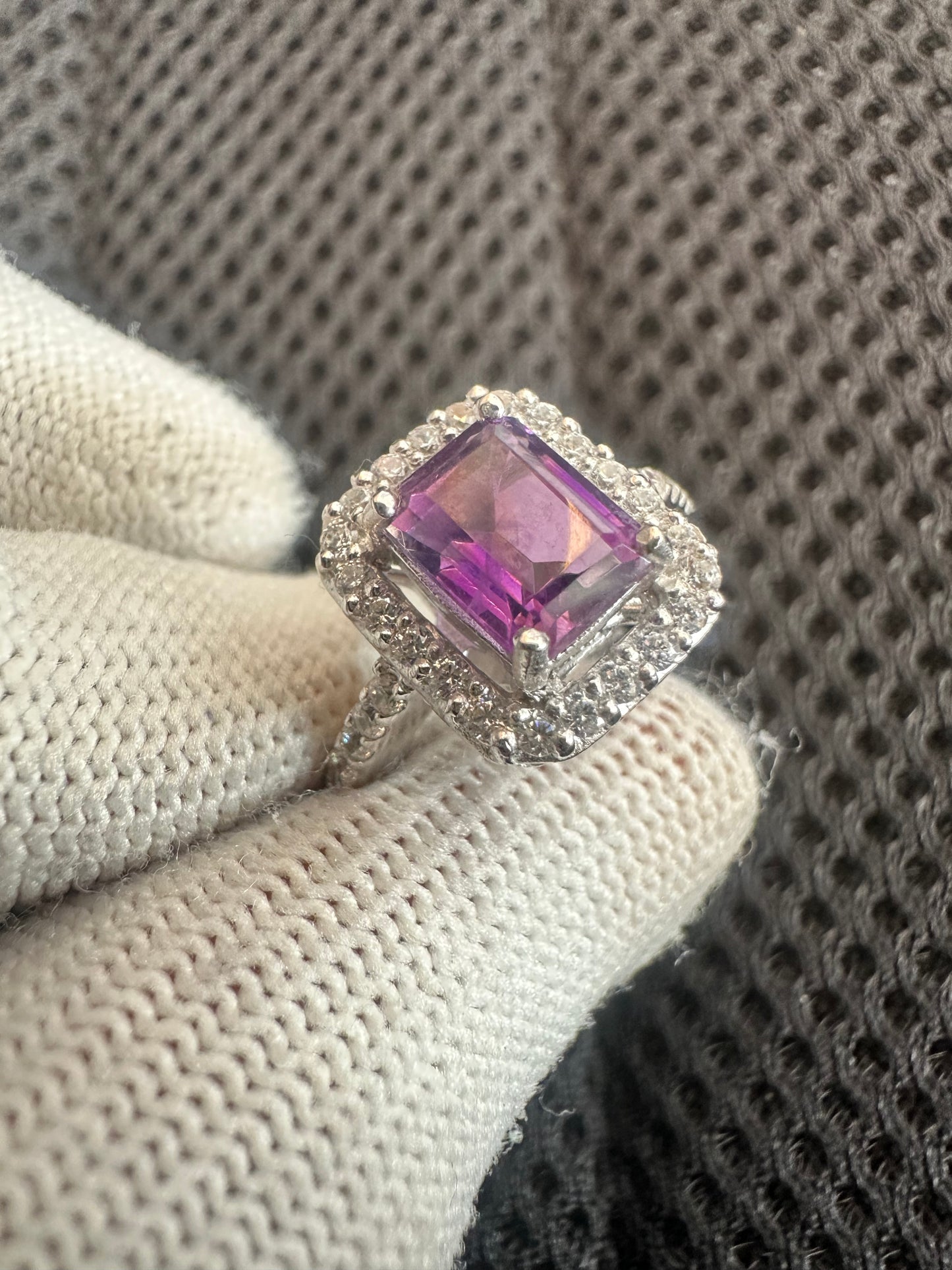 Amethyst Ring in 925 Silver with Cubic Zirconia Accents – February Birthstone Jewelry