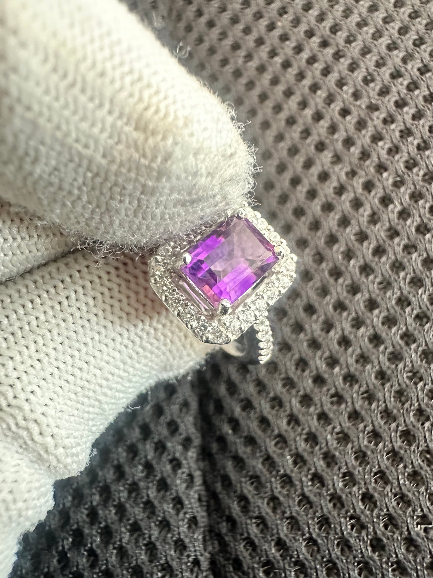 Amethyst Ring in 925 Silver with Cubic Zirconia Accents – February Birthstone Jewelry