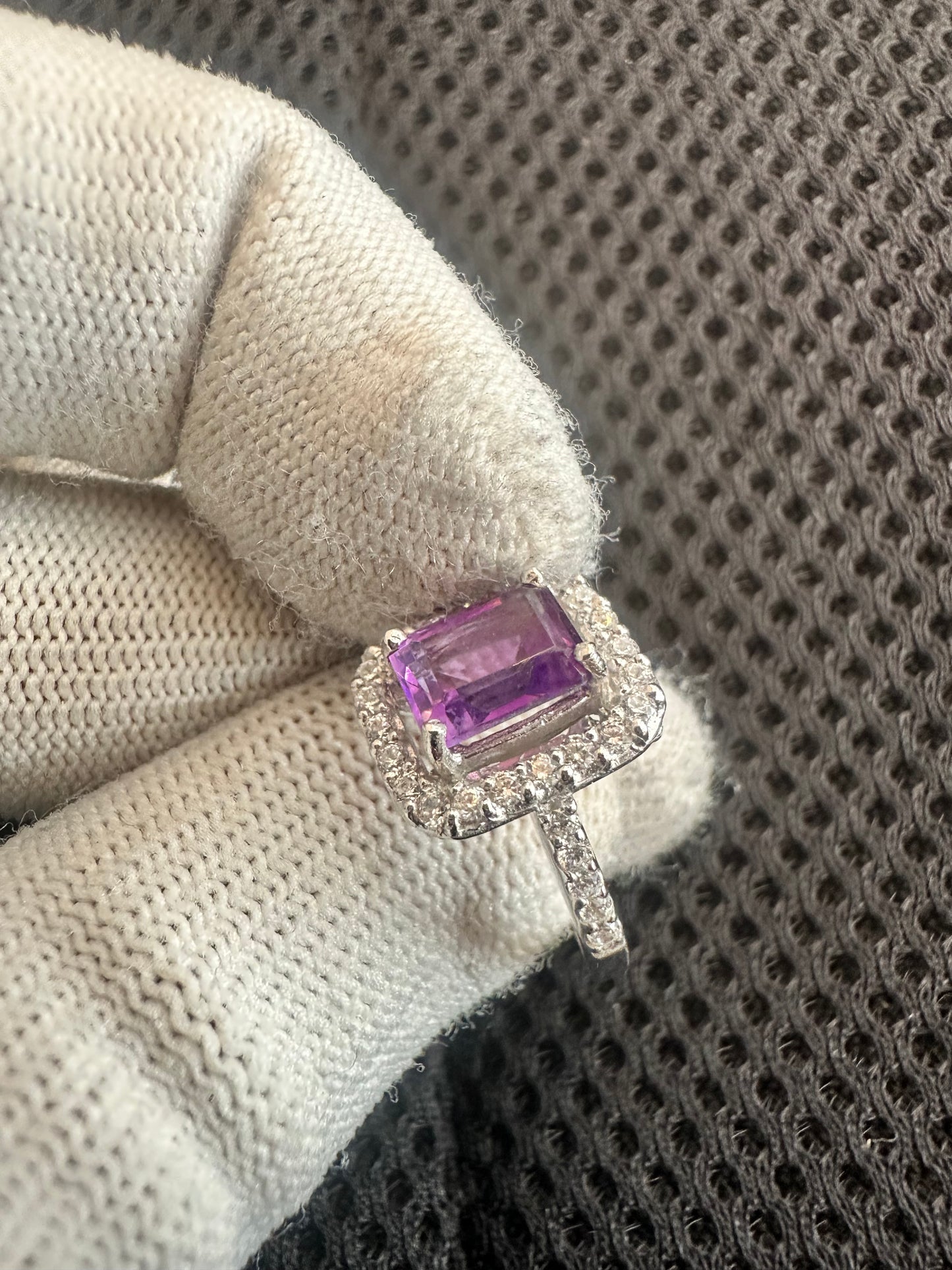 Amethyst Ring in 925 Silver with Cubic Zirconia Accents – February Birthstone Jewelry