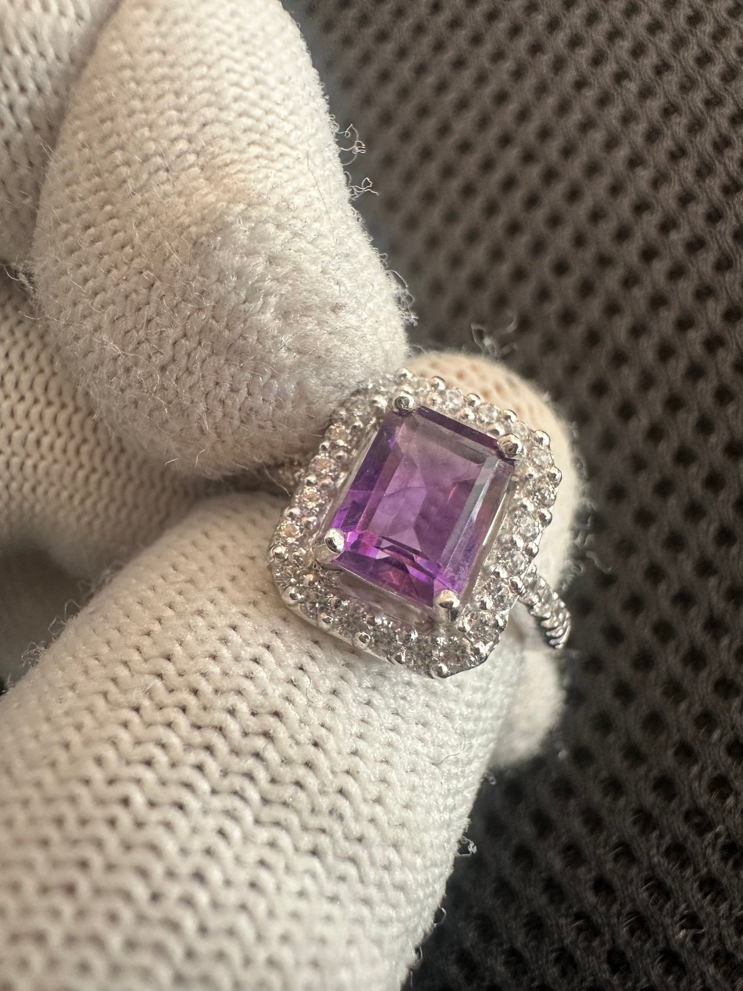 Amethyst Ring in 925 Silver with Cubic Zirconia Accents – February Birthstone Jewelry