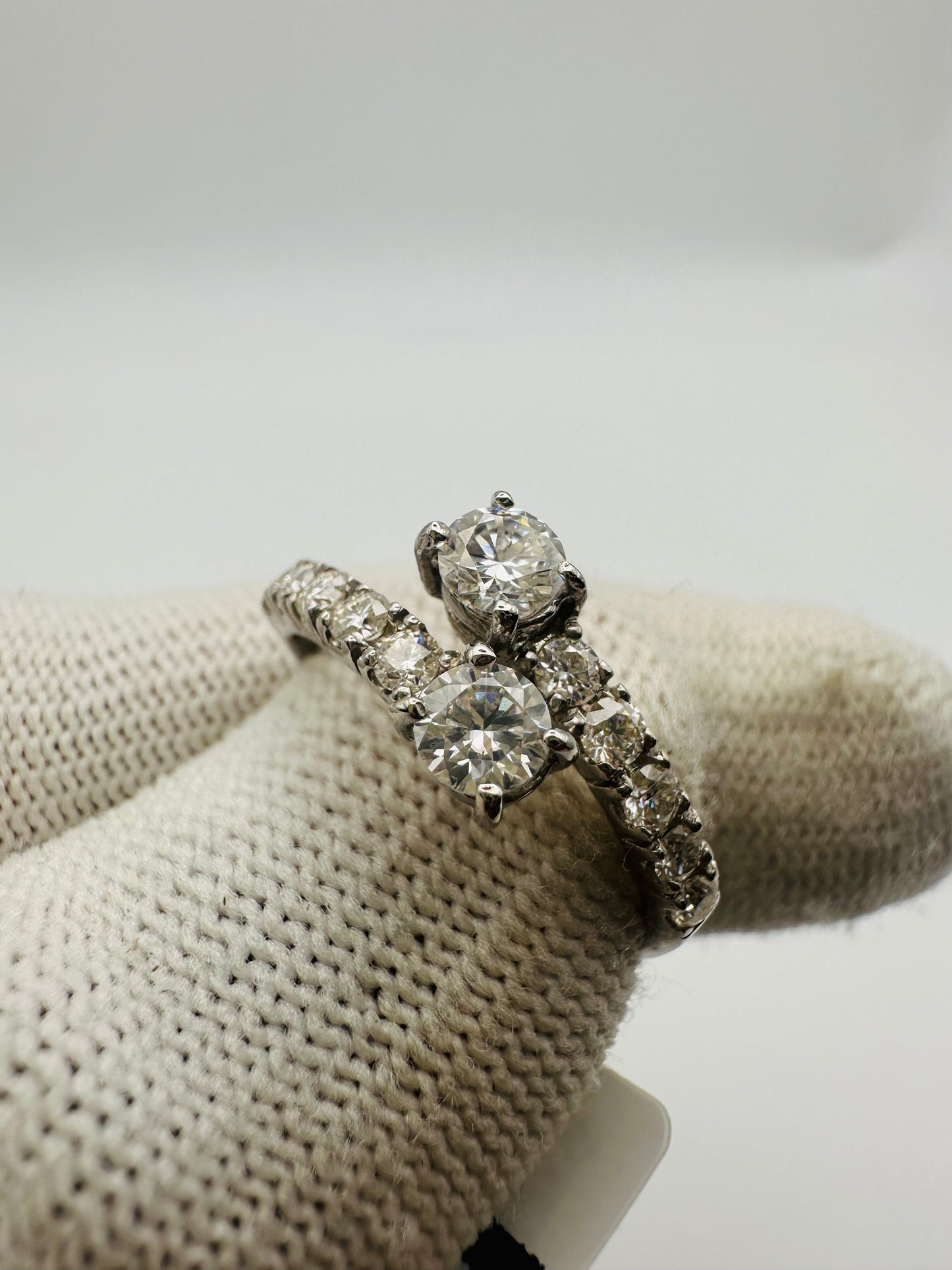 Stunning Moissanite Ring 925 Silver Rhodium Plated Thoughtful Gift for Her