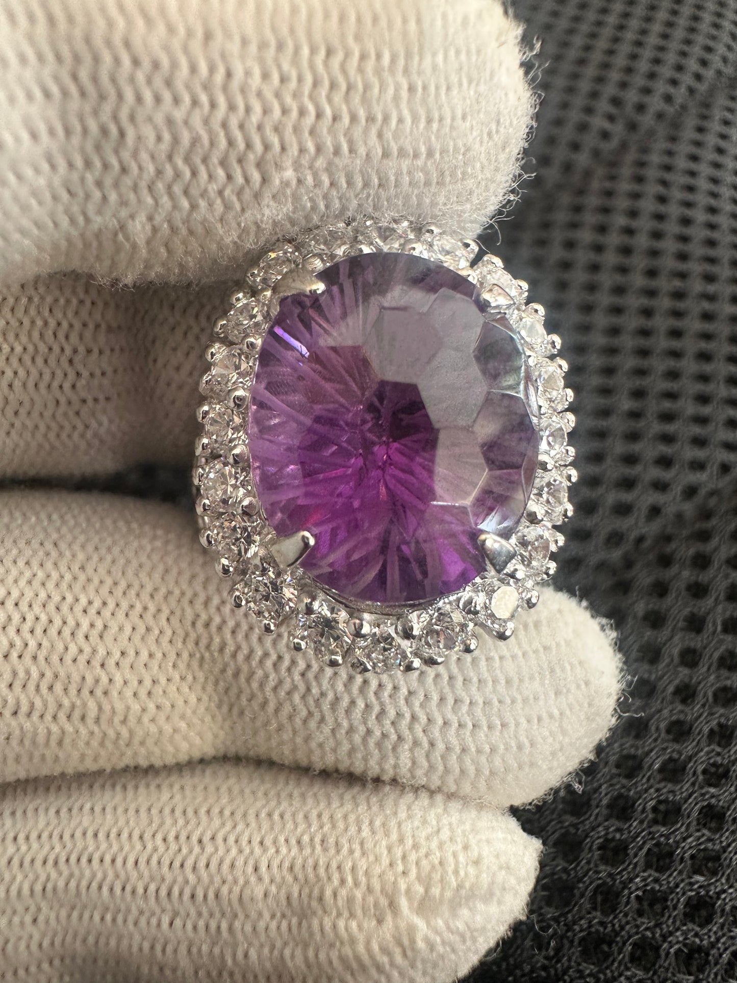 Amethyst Ring in 925 Silver with Cubic Zirconia Accents – February Birthstone Jewelry