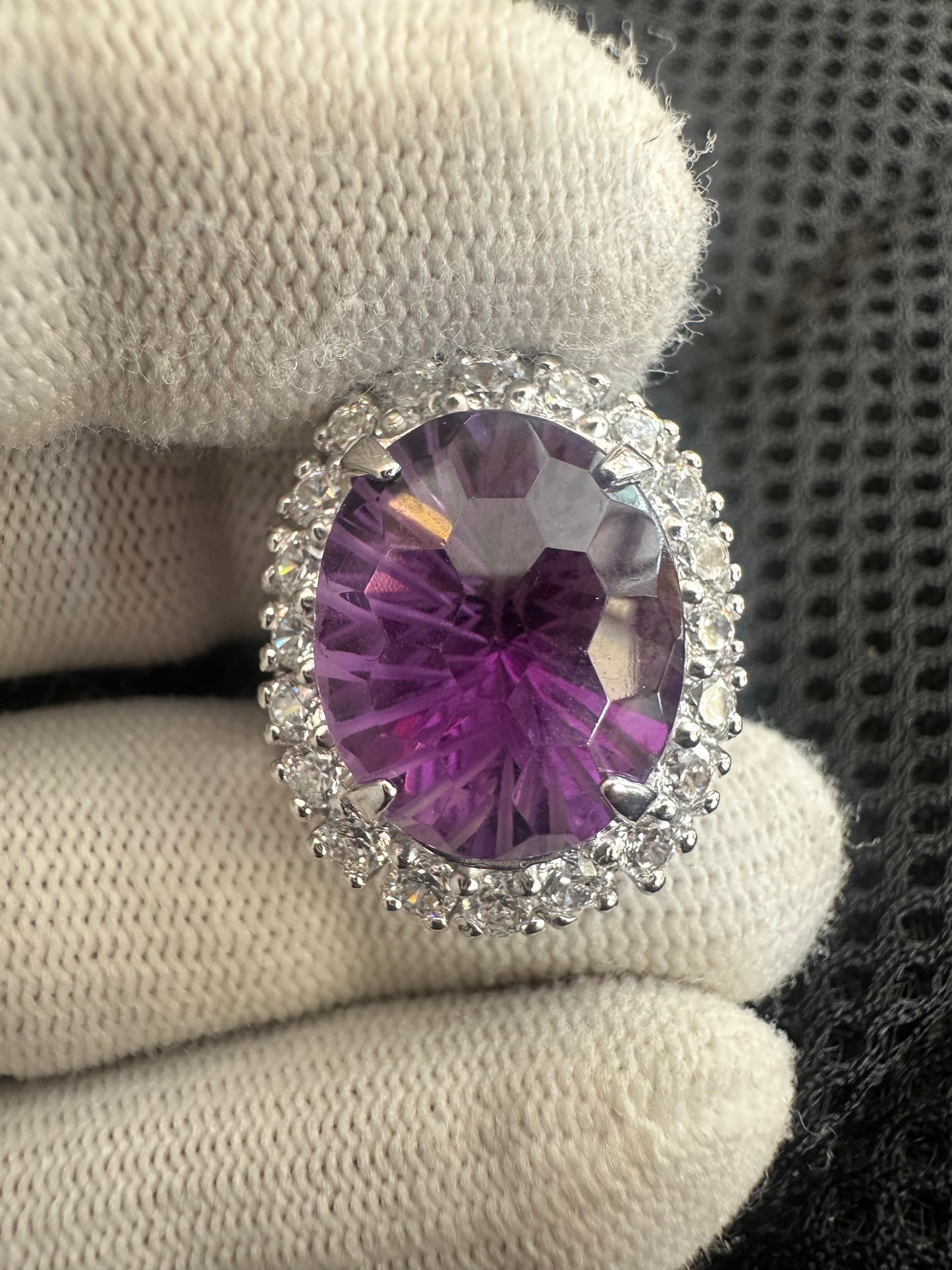 Amethyst Ring in 925 Silver with Cubic Zirconia Accents – February Birthstone Jewelry