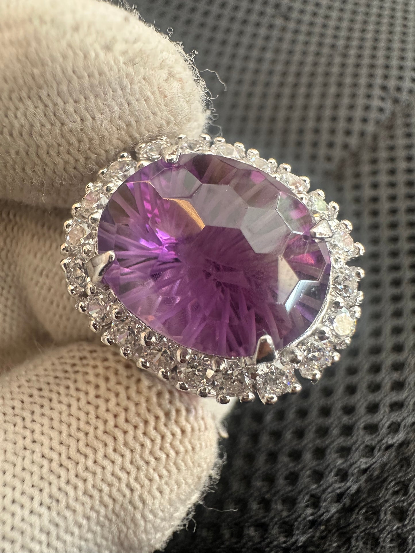 Amethyst Ring in 925 Silver with Cubic Zirconia Accents – February Birthstone Jewelry