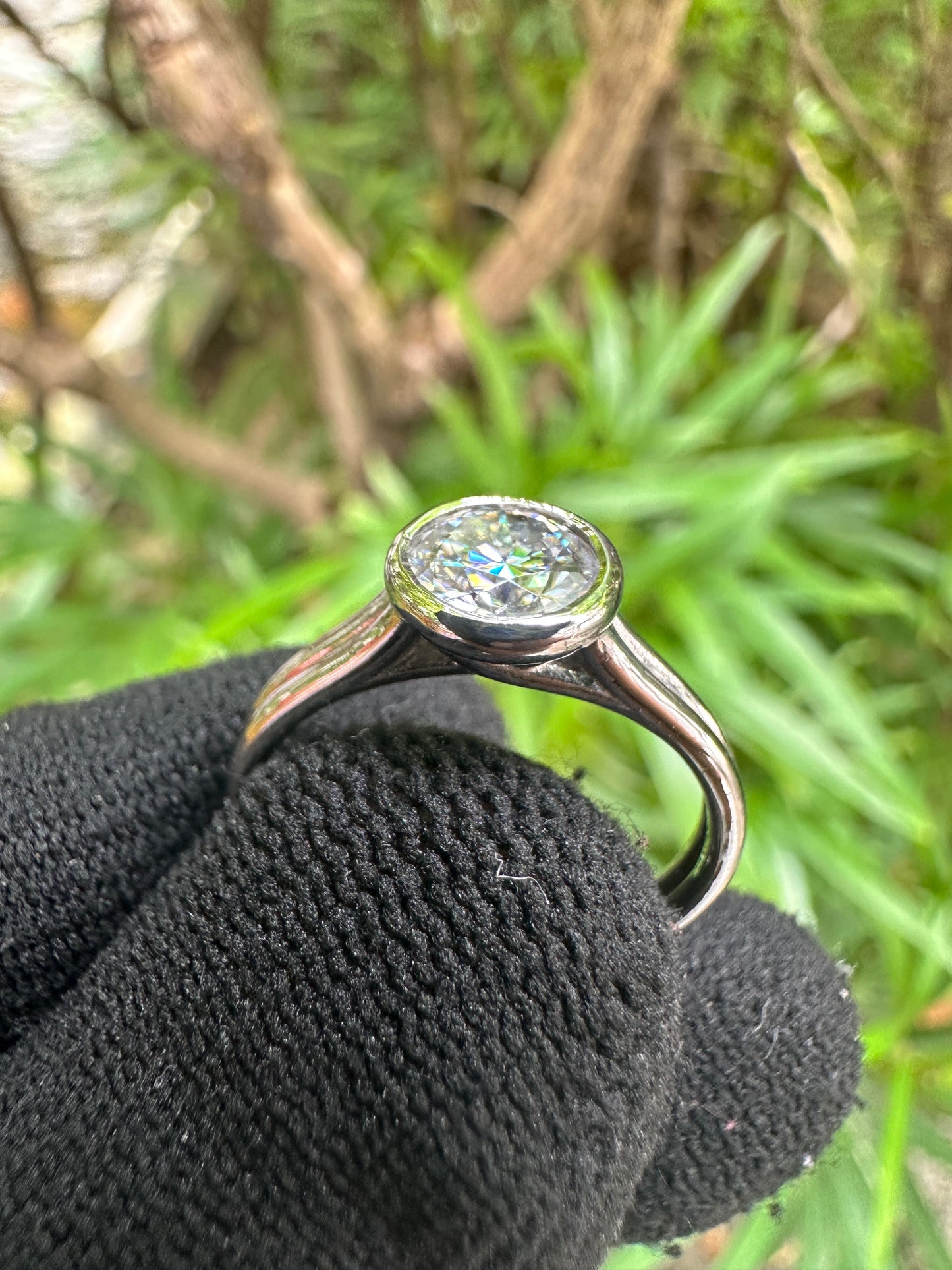 Shop this 1ct D Color Moissanite Solitaire Ring in S925 silver, white gold plated, GRA certified – perfect engagement or gift ring for her