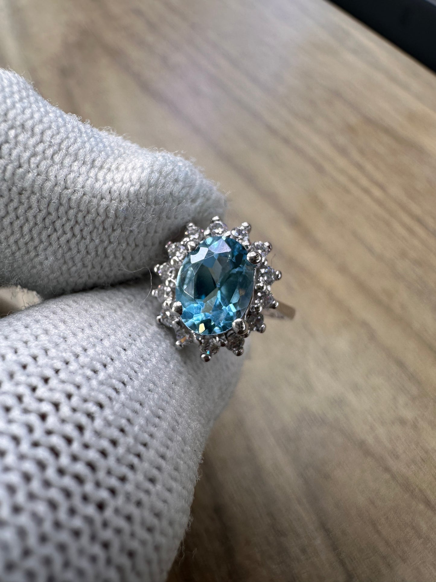 Swiss Blue Topaz November Birthstone Ring in 925 Sterling Silver – Elegant and Timeless
