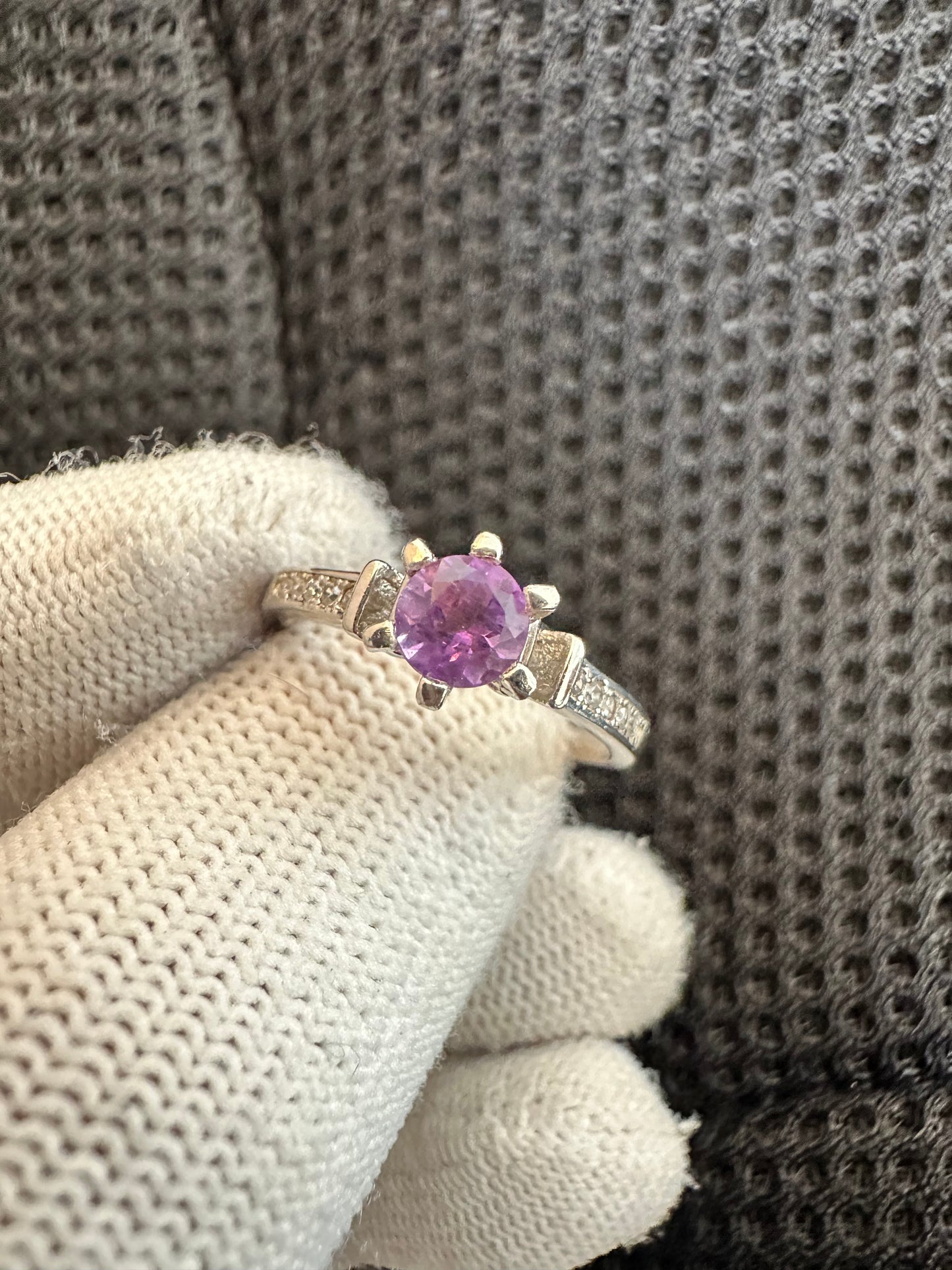 925 Silver Ring Featuring Radiant Amethyst February's Birthstone