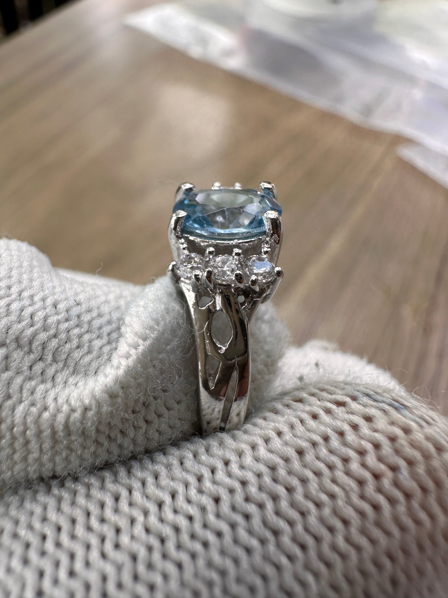 Elegant Swiss Blue Topaz Pendant with Cubic Zirconia Accents – November Birthstone Jewelry