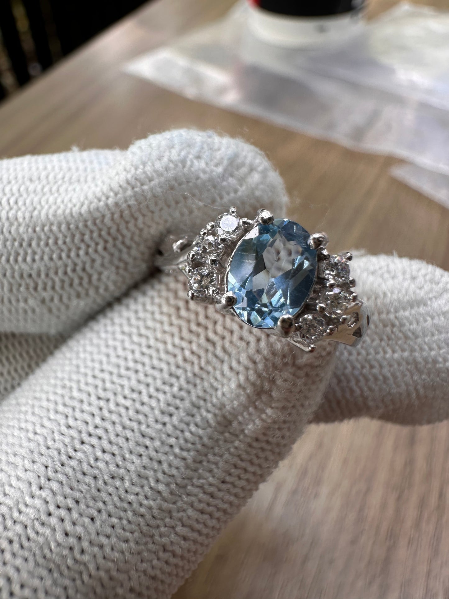 Elegant Swiss Blue Topaz Pendant with Cubic Zirconia Accents – November Birthstone Jewelry