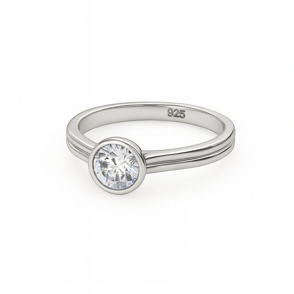 Shop this 1ct D Color Moissanite Solitaire Ring in S925 silver, white gold plated, GRA certified – perfect engagement or gift ring for her