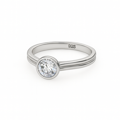 Shop this 1ct D Color Moissanite Solitaire Ring in S925 silver, white gold plated, GRA certified – perfect engagement or gift ring for her