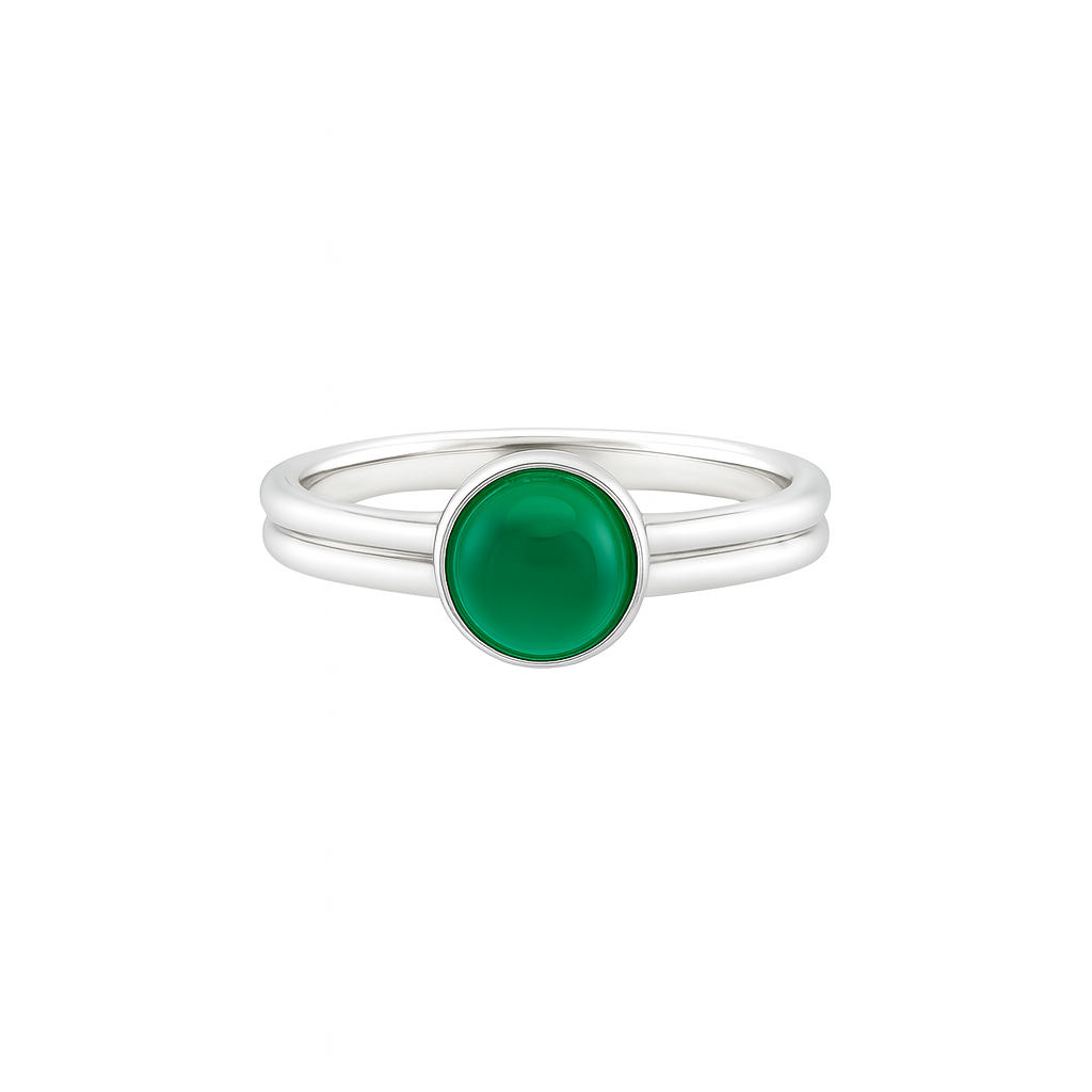 Elegant Minimalist Green Chalcedony Ring in 925 Sterling Silver June Birthstone  Healing Crystal Jewellery for Heart Chakra Balance & Inner Peace  Solitaire Natural Gemstone Fashion Ring, Perfect Gift for Her Birthday, Christmas, Anniversary