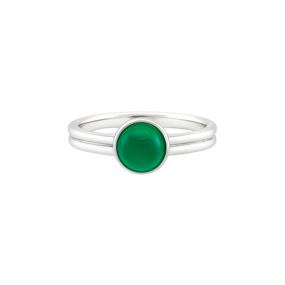 Elegant Minimalist Green Chalcedony Ring in 925 Sterling Silver June Birthstone  Healing Crystal Jewellery for Heart Chakra Balance & Inner Peace  Solitaire Natural Gemstone Fashion Ring, Perfect Gift for Her Birthday, Christmas, Anniversary