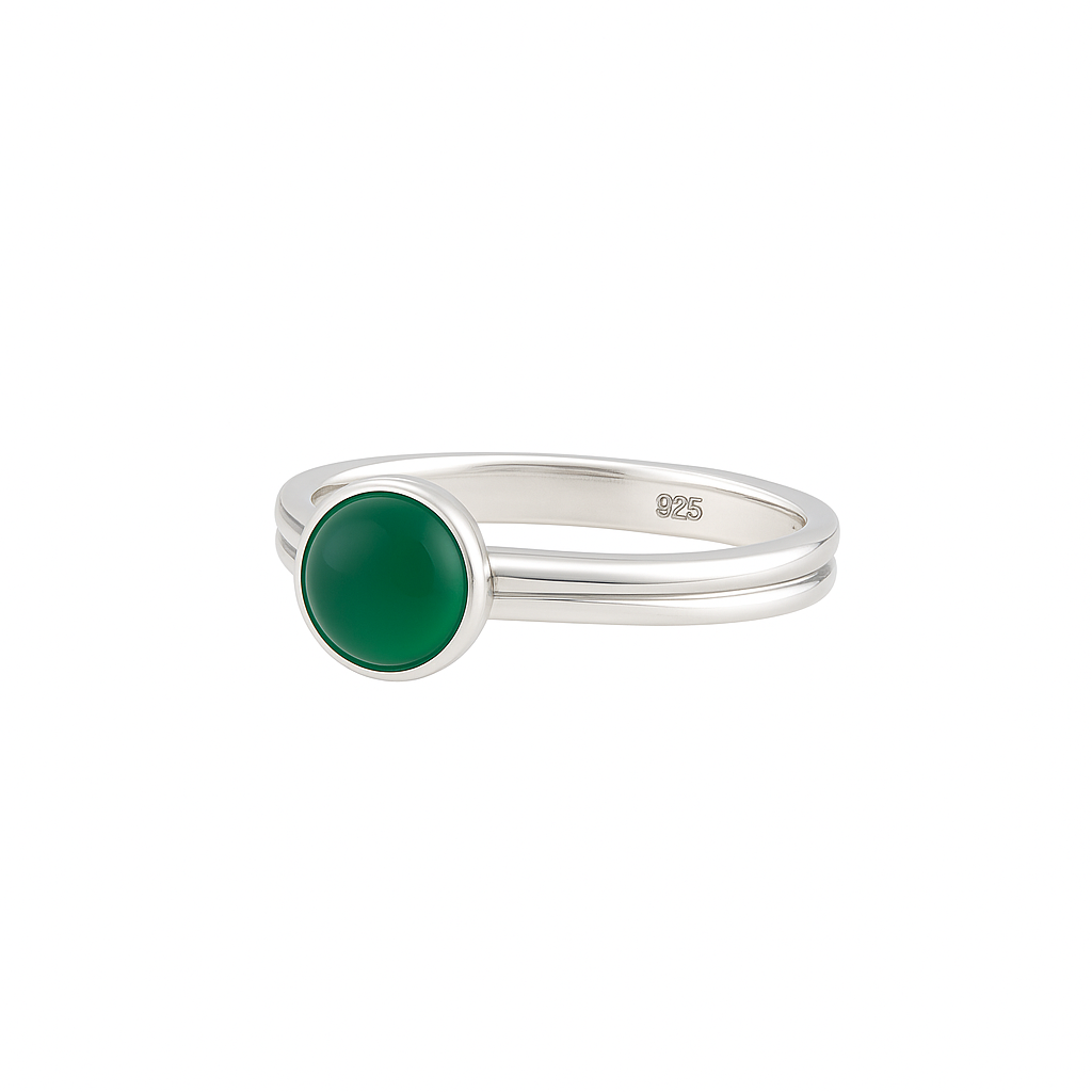 Elegant Minimalist Green Chalcedony Ring in 925 Sterling Silver June Birthstone  Healing Crystal Jewellery for Heart Chakra Balance & Inner Peace  Solitaire Natural Gemstone Fashion Ring, Perfect Gift for Her Birthday, Christmas, Anniversary