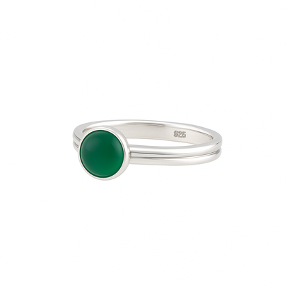 Elegant Minimalist Green Chalcedony Ring in 925 Sterling Silver June Birthstone  Healing Crystal Jewellery for Heart Chakra Balance & Inner Peace  Solitaire Natural Gemstone Fashion Ring, Perfect Gift for Her Birthday, Christmas, Anniversary