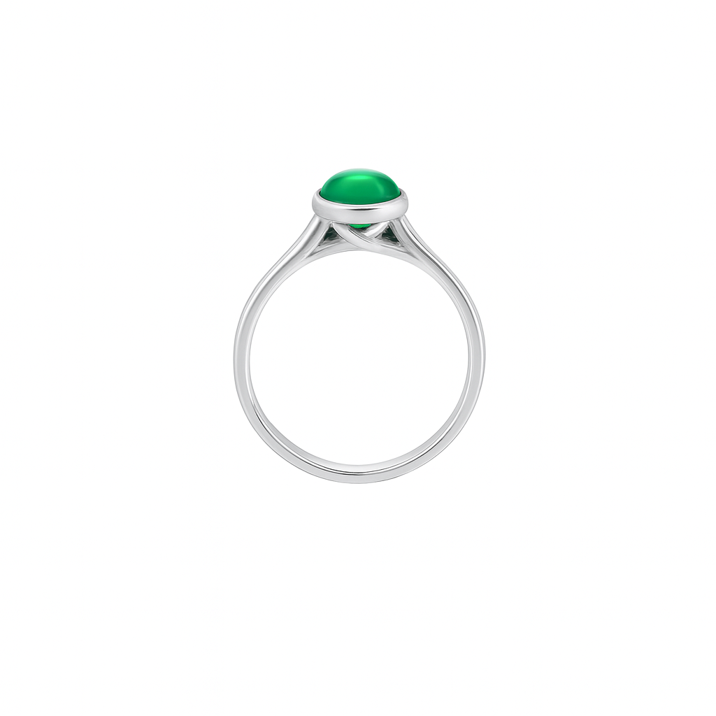 Elegant Minimalist Green Chalcedony Ring in 925 Sterling Silver June Birthstone  Healing Crystal Jewellery for Heart Chakra Balance & Inner Peace  Solitaire Natural Gemstone Fashion Ring, Perfect Gift for Her Birthday, Christmas, Anniversary
