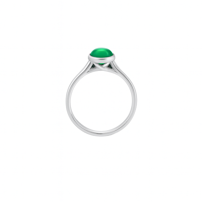 Elegant Minimalist Green Chalcedony Ring in 925 Sterling Silver June Birthstone  Healing Crystal Jewellery for Heart Chakra Balance & Inner Peace  Solitaire Natural Gemstone Fashion Ring, Perfect Gift for Her Birthday, Christmas, Anniversary