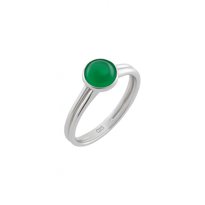 Elegant Minimalist Green Chalcedony Ring in 925 Sterling Silver June Birthstone  Healing Crystal Jewellery for Heart Chakra Balance & Inner Peace  Solitaire Natural Gemstone Fashion Ring, Perfect Gift for Her Birthday, Christmas, Anniversary