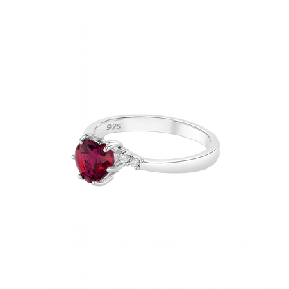 Rhodolite Garnet Ring for Women in 925 Sterling Silver  Ethically Sourced Umba Valley Tanzania January Birthstone Engagement And Birthday Gift Round Cut Garnet with Cubic Zirconia Accent Stones