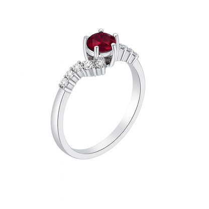 Rhodolite Garnet Ring for Women in 925 Sterling Silver  Ethically Sourced Umba Valley Tanzania January Birthstone Engagement And Birthday Gift Round Cut Garnet with Cubic Zirconia Accent Stones