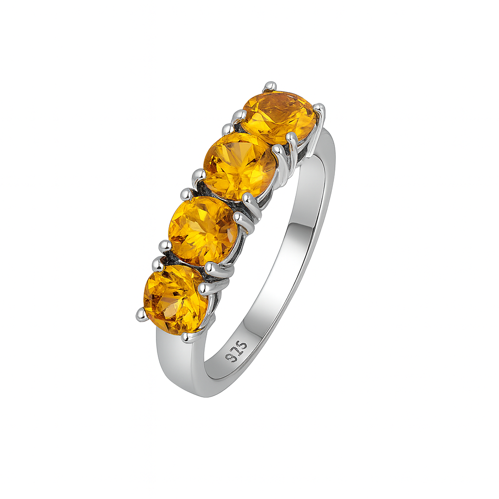 Shop this Half Eternity Citrine Ring for Women in S925 silver – November birthstone jewelry, elegant gift for her on birthdays, anniversaries & special occasions.