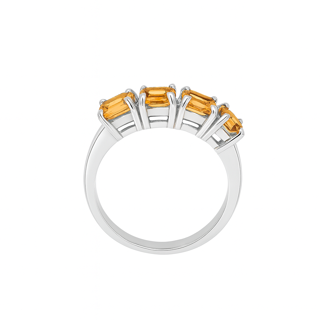 Shop this Half Eternity Citrine Ring for Women in S925 silver – November birthstone jewelry, elegant gift for her on birthdays, anniversaries & special occasions.