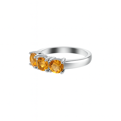 Shop this Half Eternity Citrine Ring for Women in S925 silver – November birthstone jewelry, elegant gift for her on birthdays, anniversaries & special occasions.