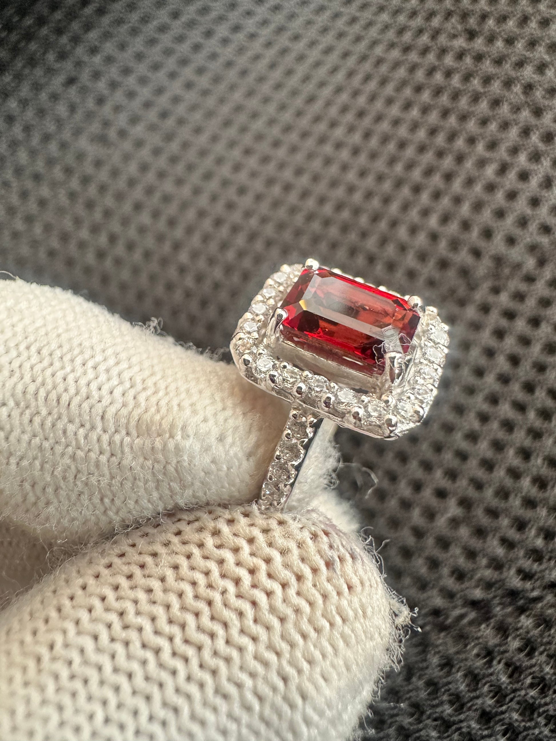 925 Sterling Silver Garnet Ring with Cubic Zirconia Accents – January Birthstone Elegance