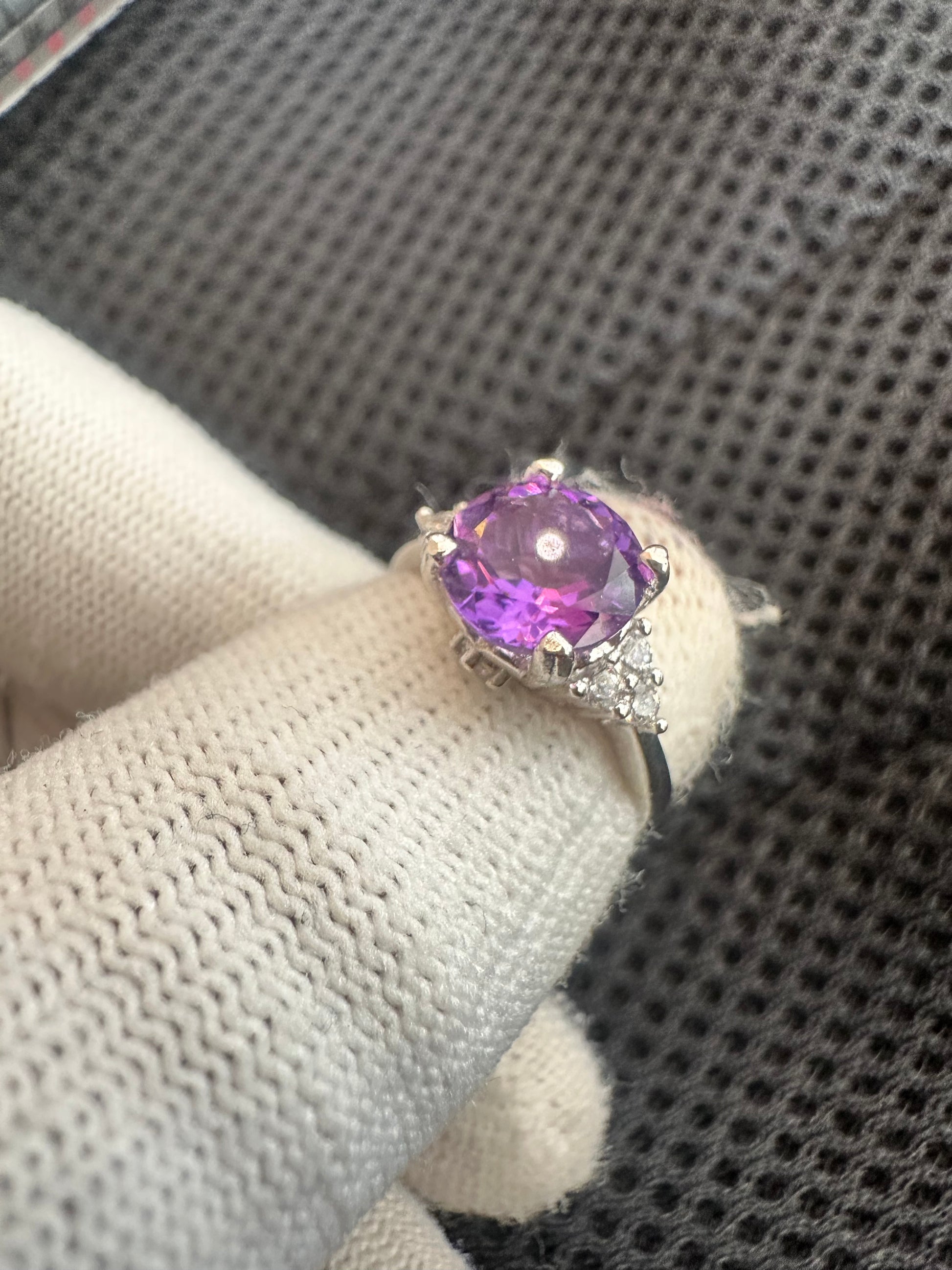 Amethyst Ring in 925 Silver with Cubic Zirconia Accents – February Birthstone Jewelry