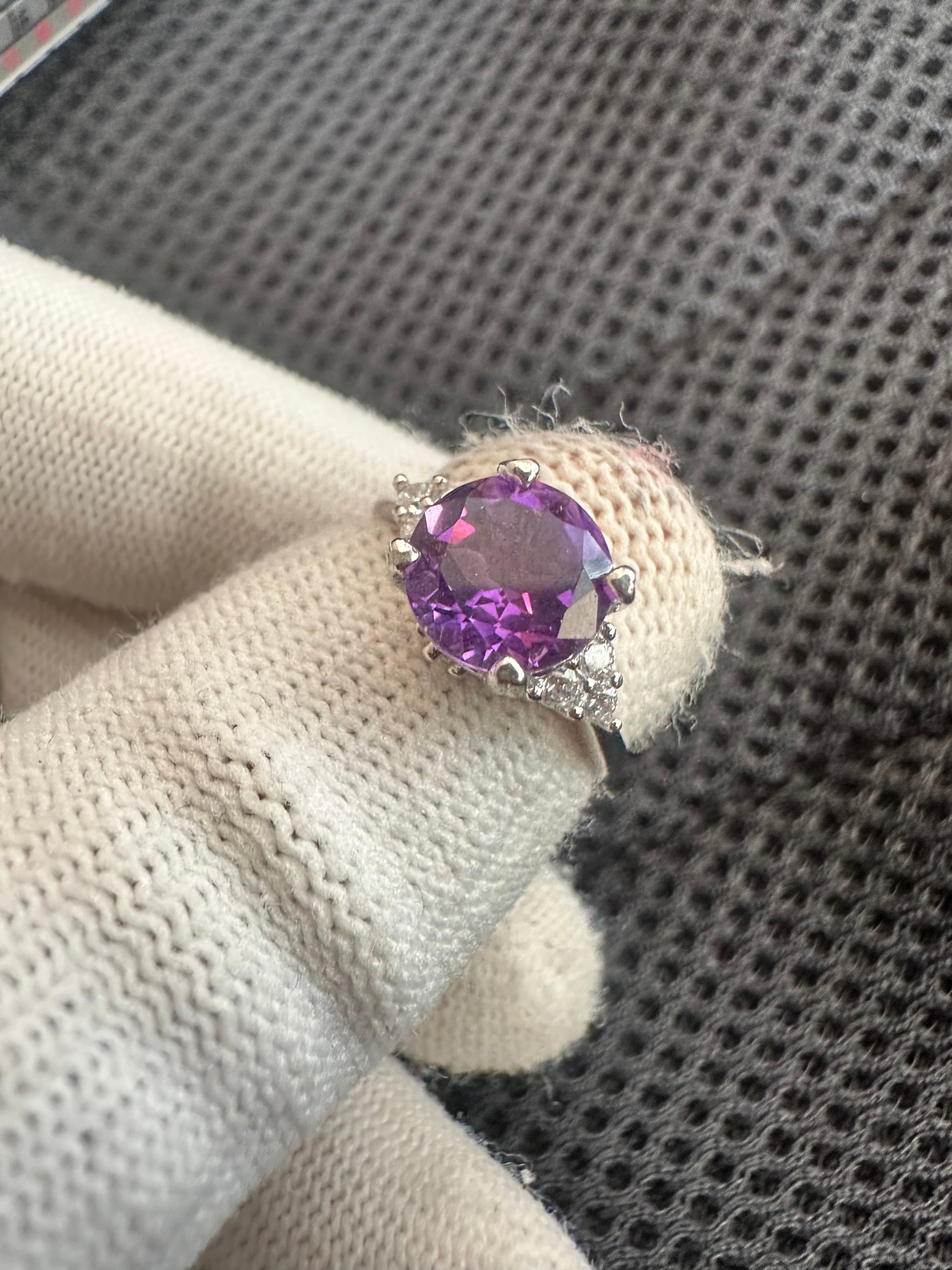 Amethyst Ring in 925 Silver with Cubic Zirconia Accents – February Birthstone Jewelry