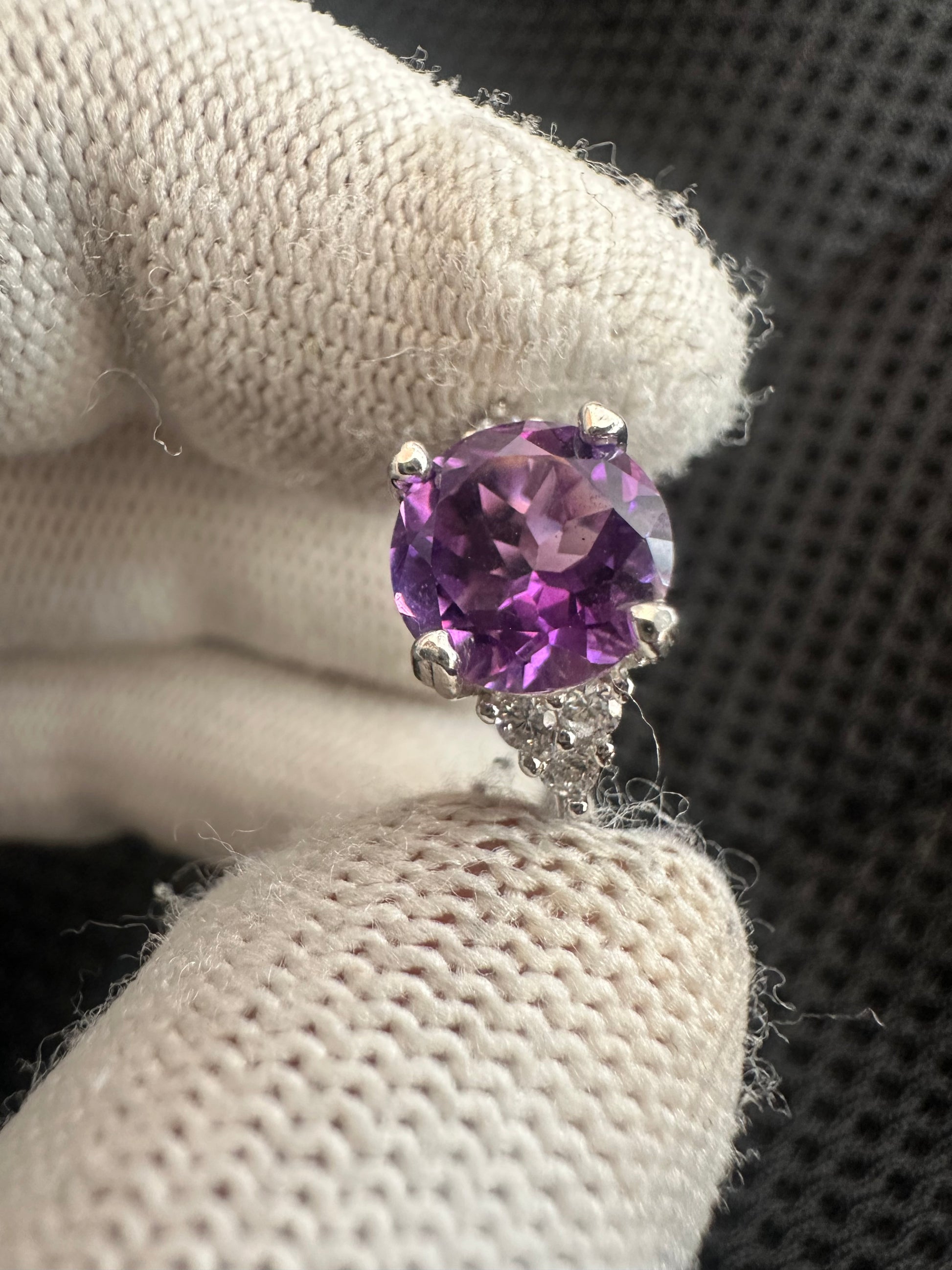 Amethyst Ring in 925 Silver with Cubic Zirconia Accents – February Birthstone Jewelry