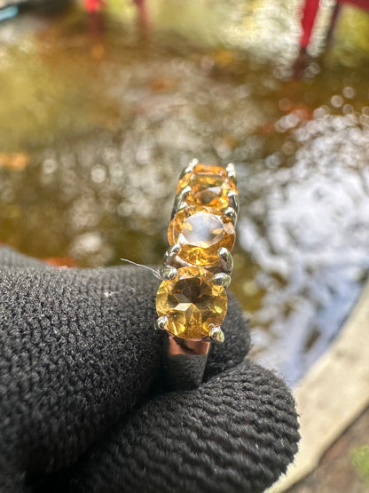 Shop this Half Eternity Citrine Ring for Women in S925 silver – November birthstone jewelry, elegant gift for her on birthdays, anniversaries & special occasions.