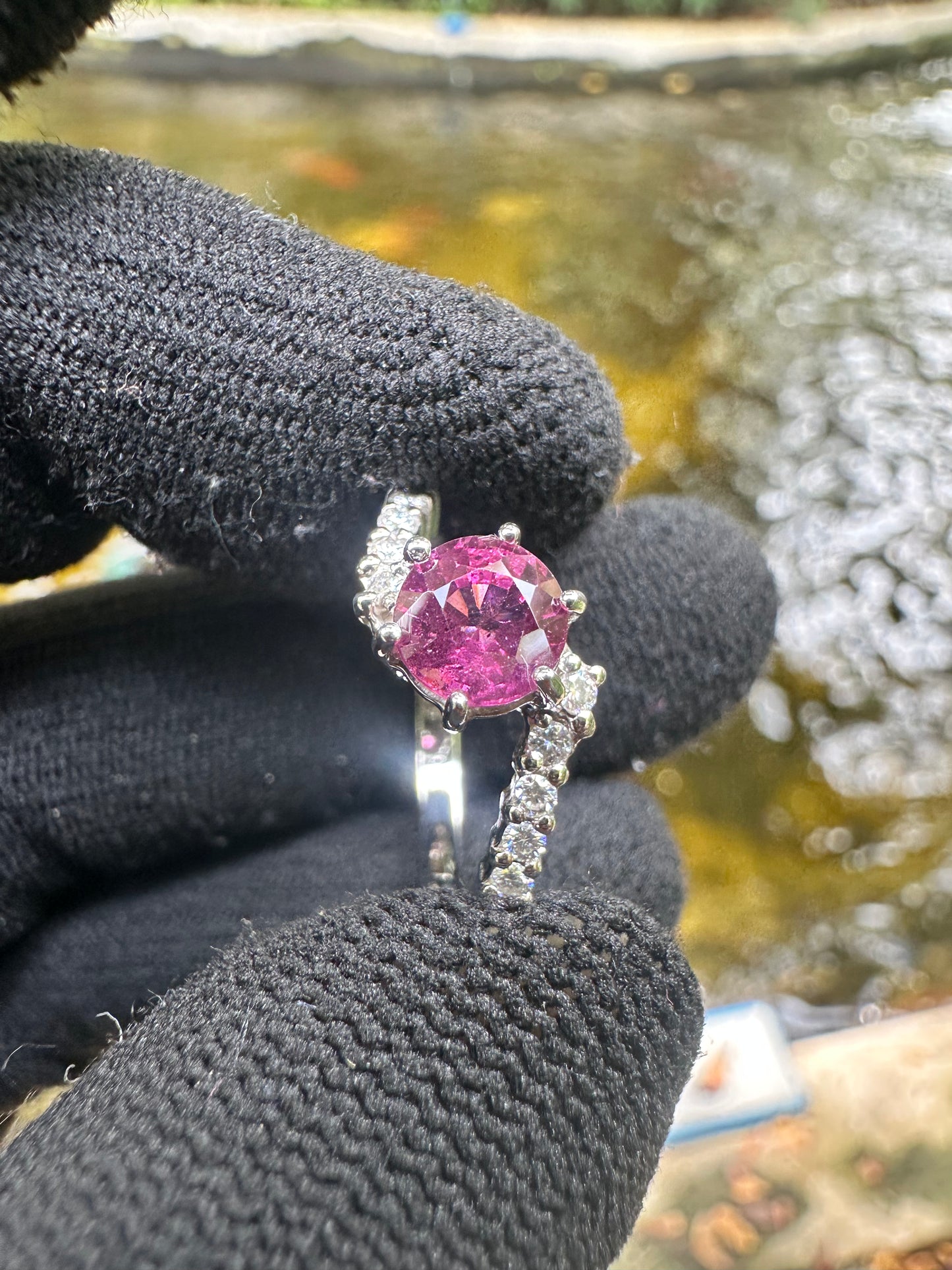 Rhodolite Garnet Ring for Women in 925 Sterling Silver  Ethically Sourced Umba Valley Tanzania January Birthstone Engagement And Birthday Gift Round Cut Garnet with Cubic Zirconia Accent Stones