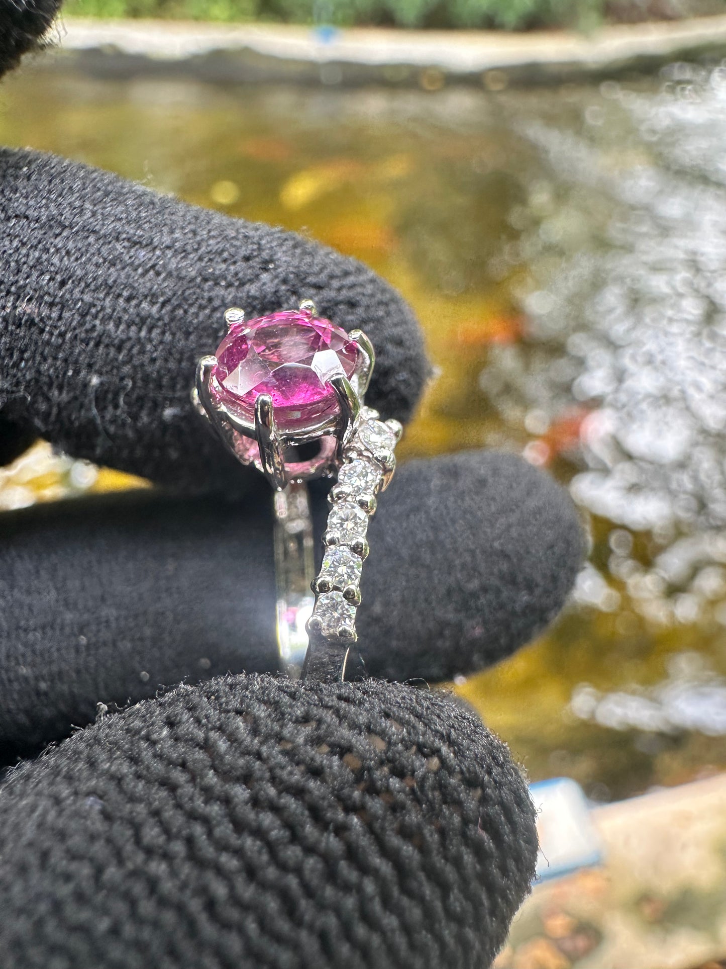 Rhodolite Garnet Ring for Women in 925 Sterling Silver  Ethically Sourced Umba Valley Tanzania January Birthstone Engagement And Birthday Gift Round Cut Garnet with Cubic Zirconia Accent Stones